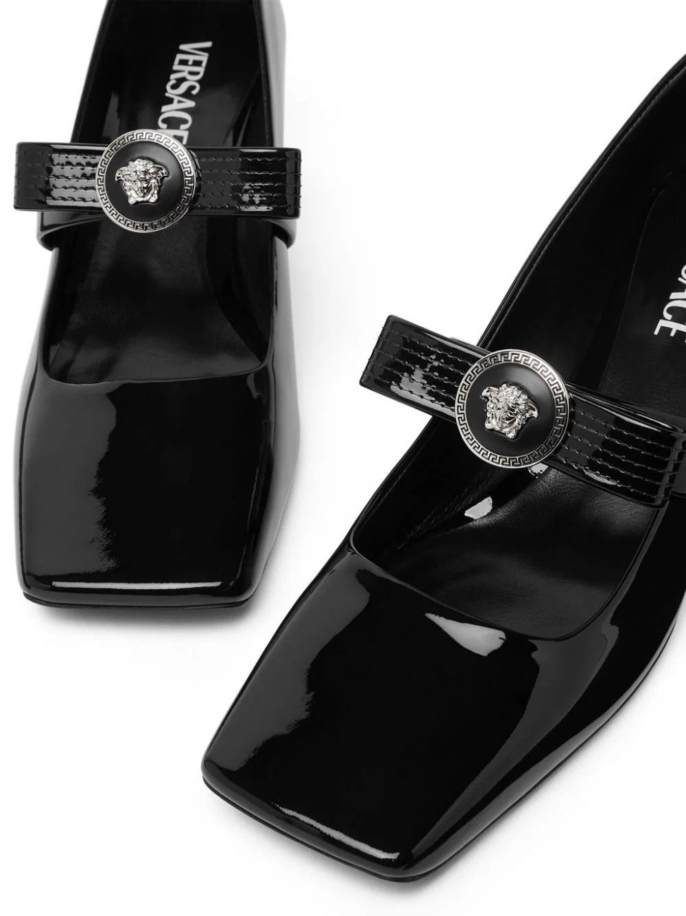 Versace o1s22i1n1024 Gianni Ribbon Patent Leather Pumps in Black Size US 8 / IT 38 - 5 Thumbnail