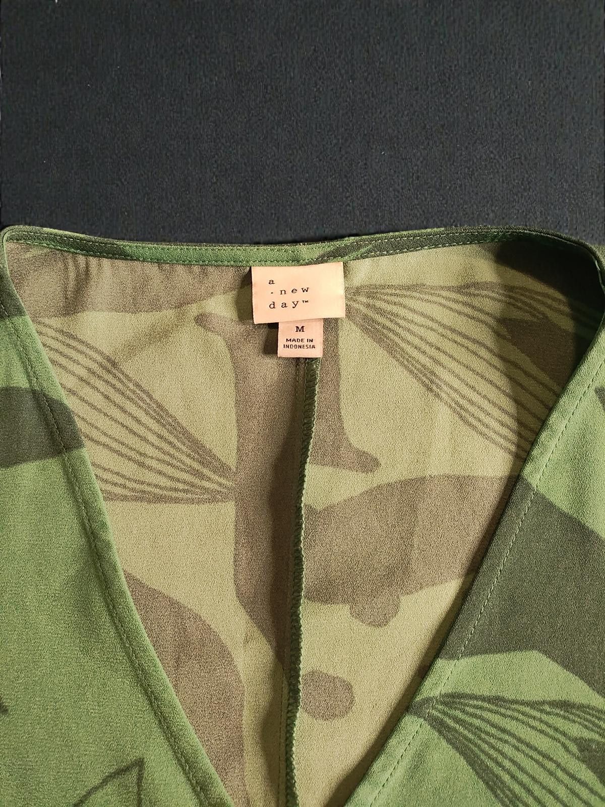 Other Medium Size Green Floral Print Tunic Dress By a new day Size M / US 6-8 / IT 42-44 - 7 Thumbnail