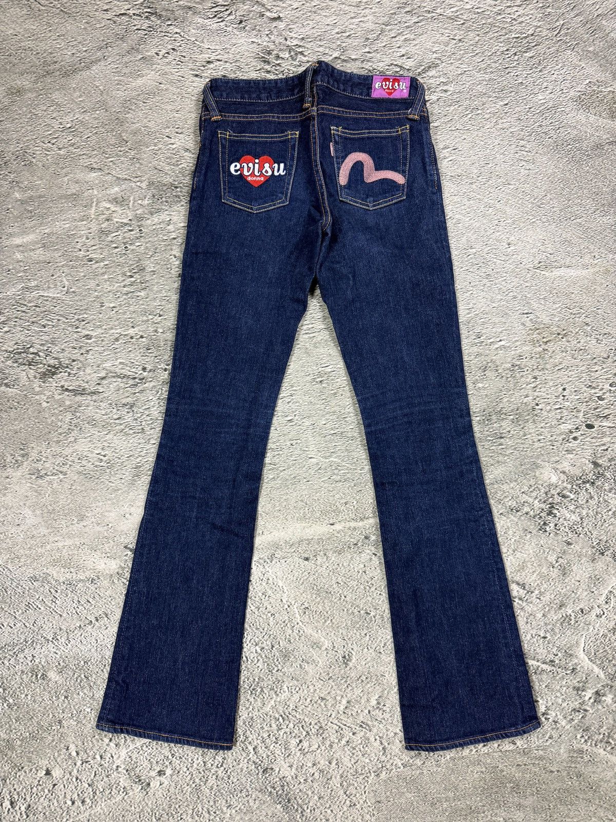 Evisu Evisu Donna jeans bootcut heart pink seagull embroidery Size 25" / US 0 / IT 36 - 1 Thumbnail