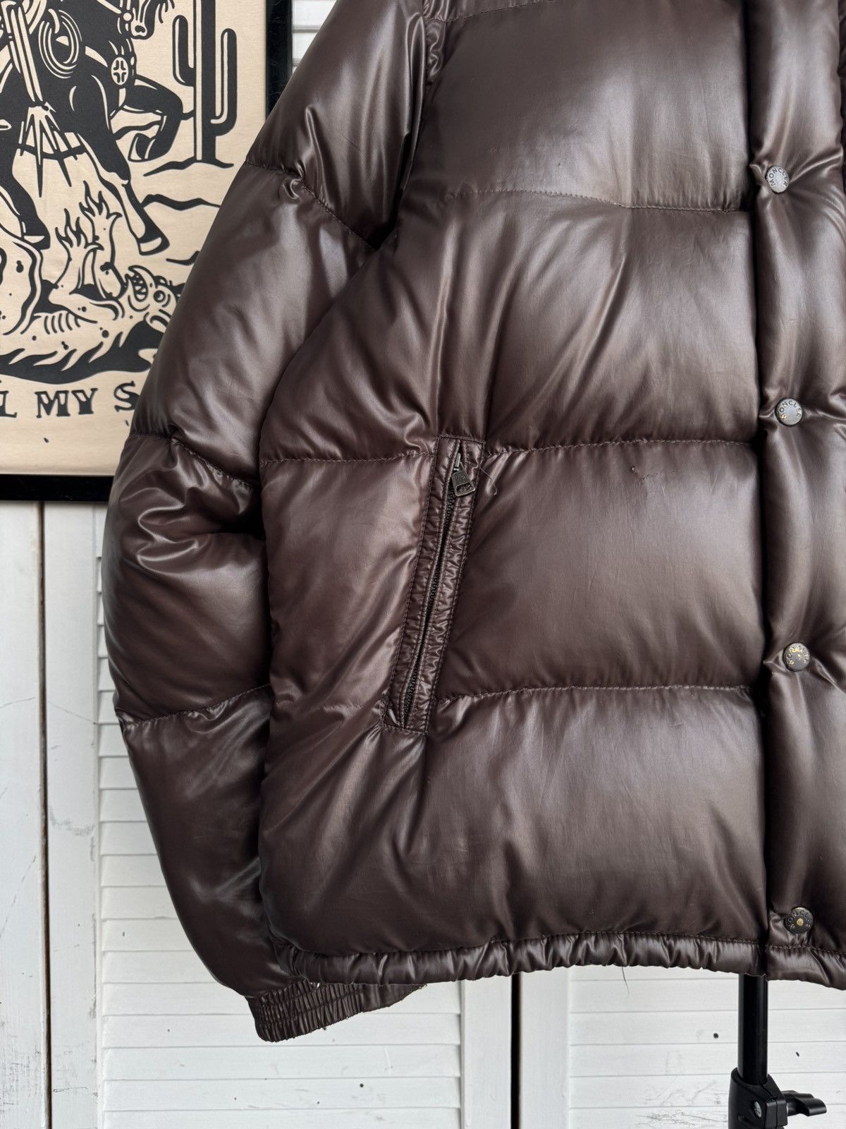 Moncler Moncler Maya Chocolate Brown Glossy Down Puffer Jacket Size US XL / EU 56 / 4 - 14 Thumbnail