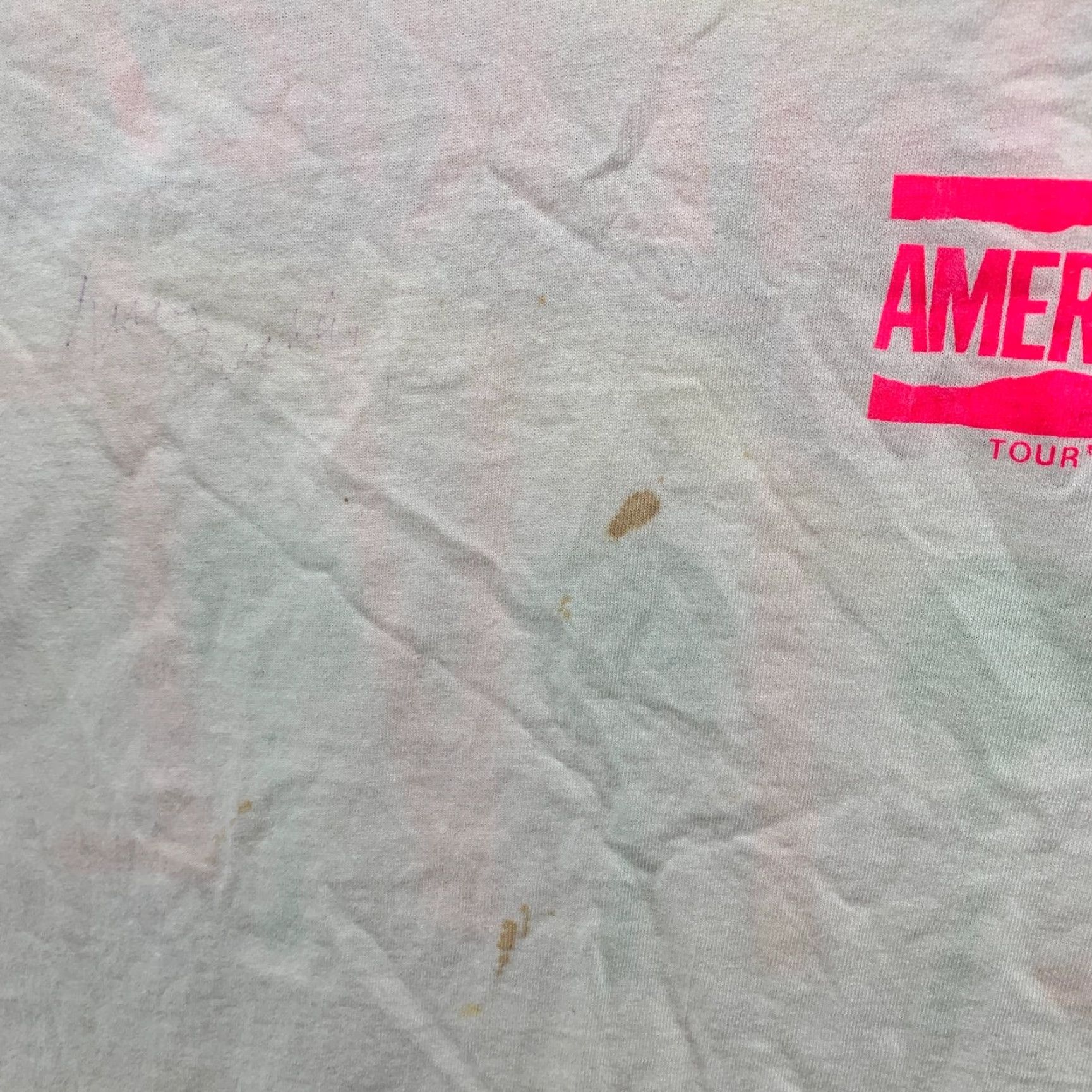 Anvil VINTAGE America Band Live Tour Shirt Men M White Neon 80s USA Shirt Size US M / EU 48-50 / 2 - 7 Thumbnail