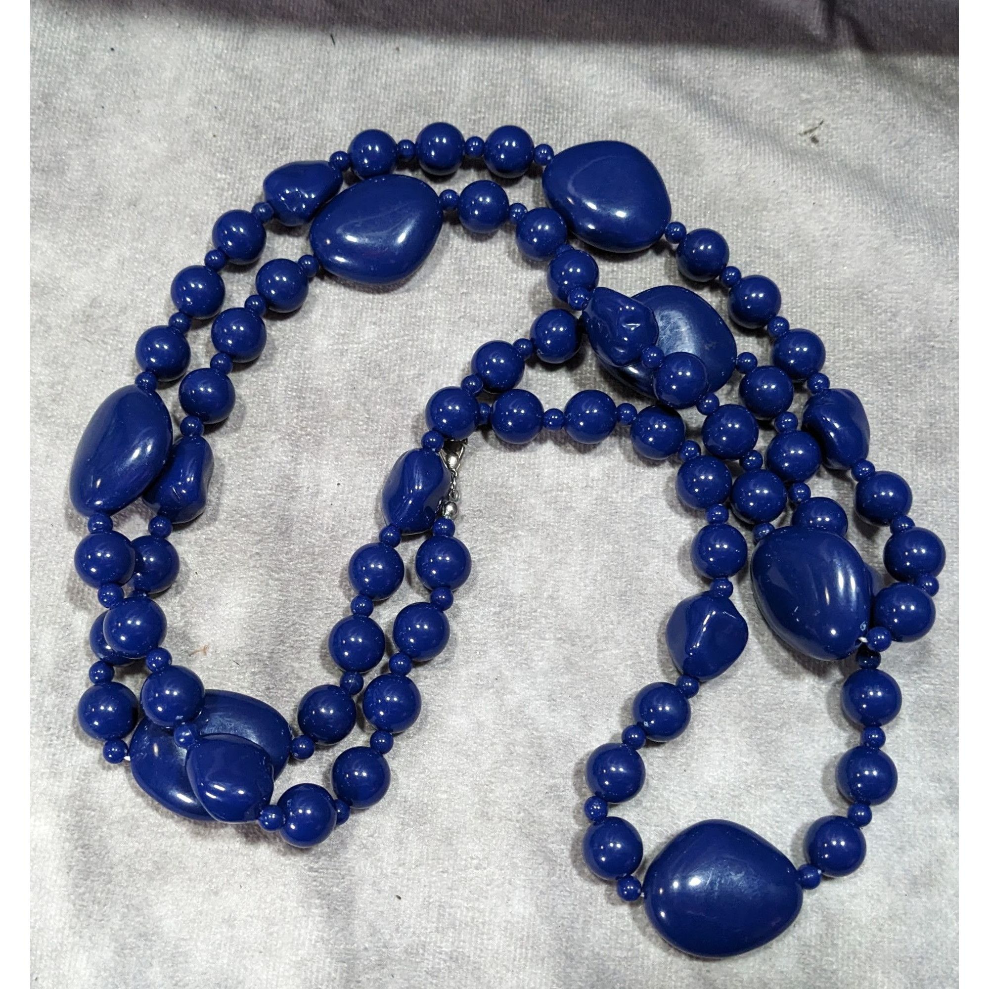 Other Chunky Retro Dark Blue Beaded Opera Necklace Size ONE SIZE - 5 Thumbnail