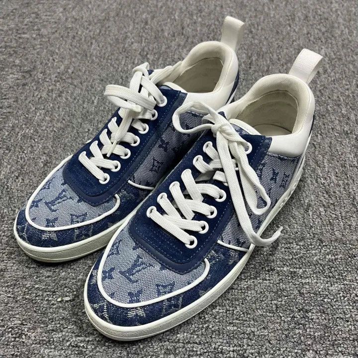 Louis Vuitton Louis Vuitton Denim Monogram Casual Sneakers 0079 Size US 5 / IT 35 - 1 Thumbnail