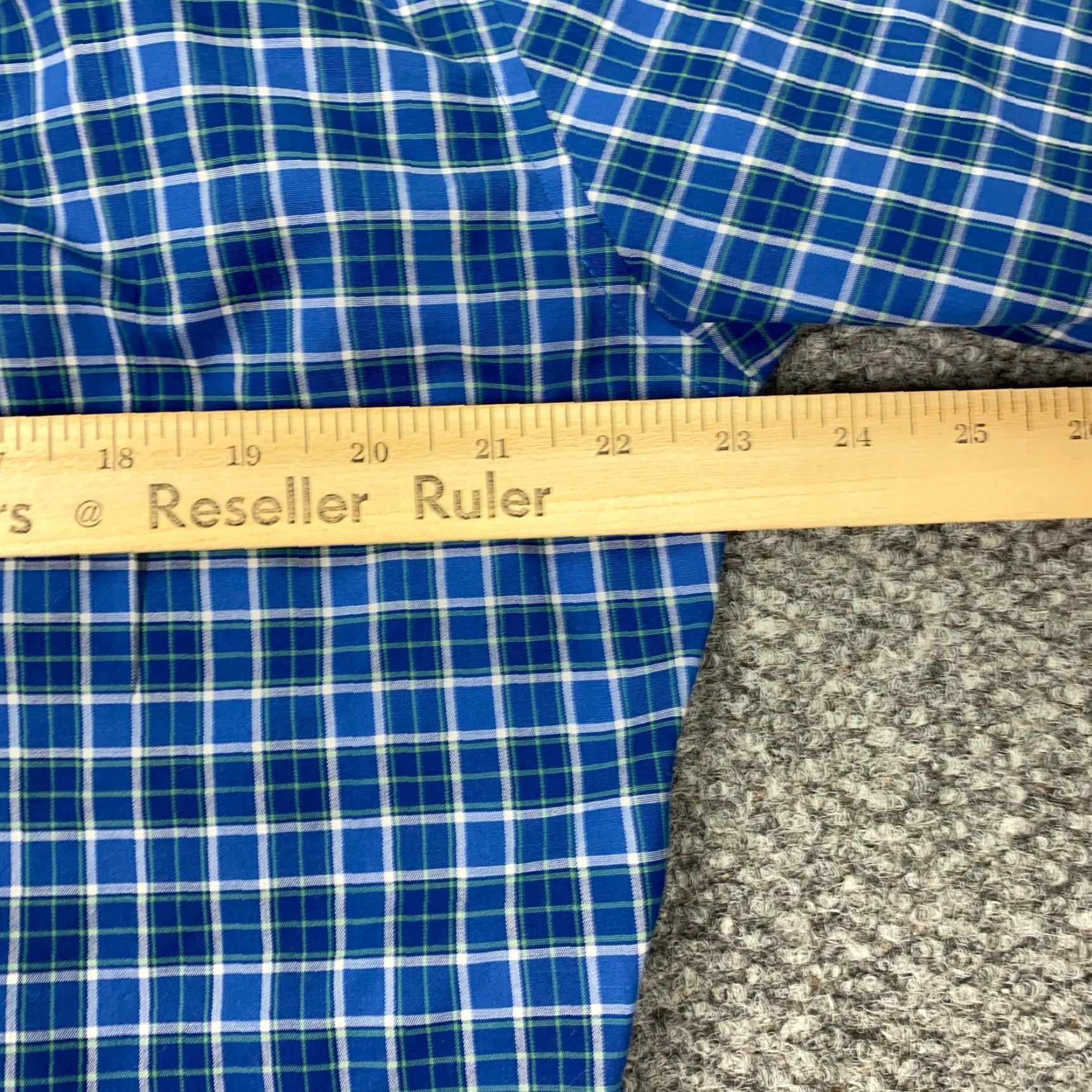 Vintage VINTAGE L.L. Bean Men's Shirt Short Sleeve Button-Up Cotton Plaid Classic Fit Casual Travel Workwear Blue M Size US M / EU 48-50 / 2 - 7 Thumbnail