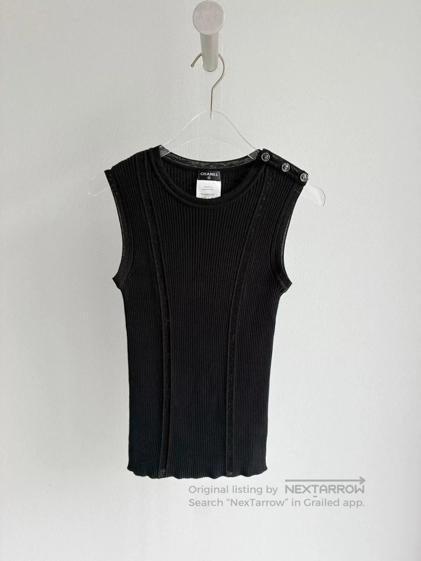 Chanel Chanel Black Knit Sleeveless Vest. Size XXS / US 00 / IT 34 - 1 Thumbnail
