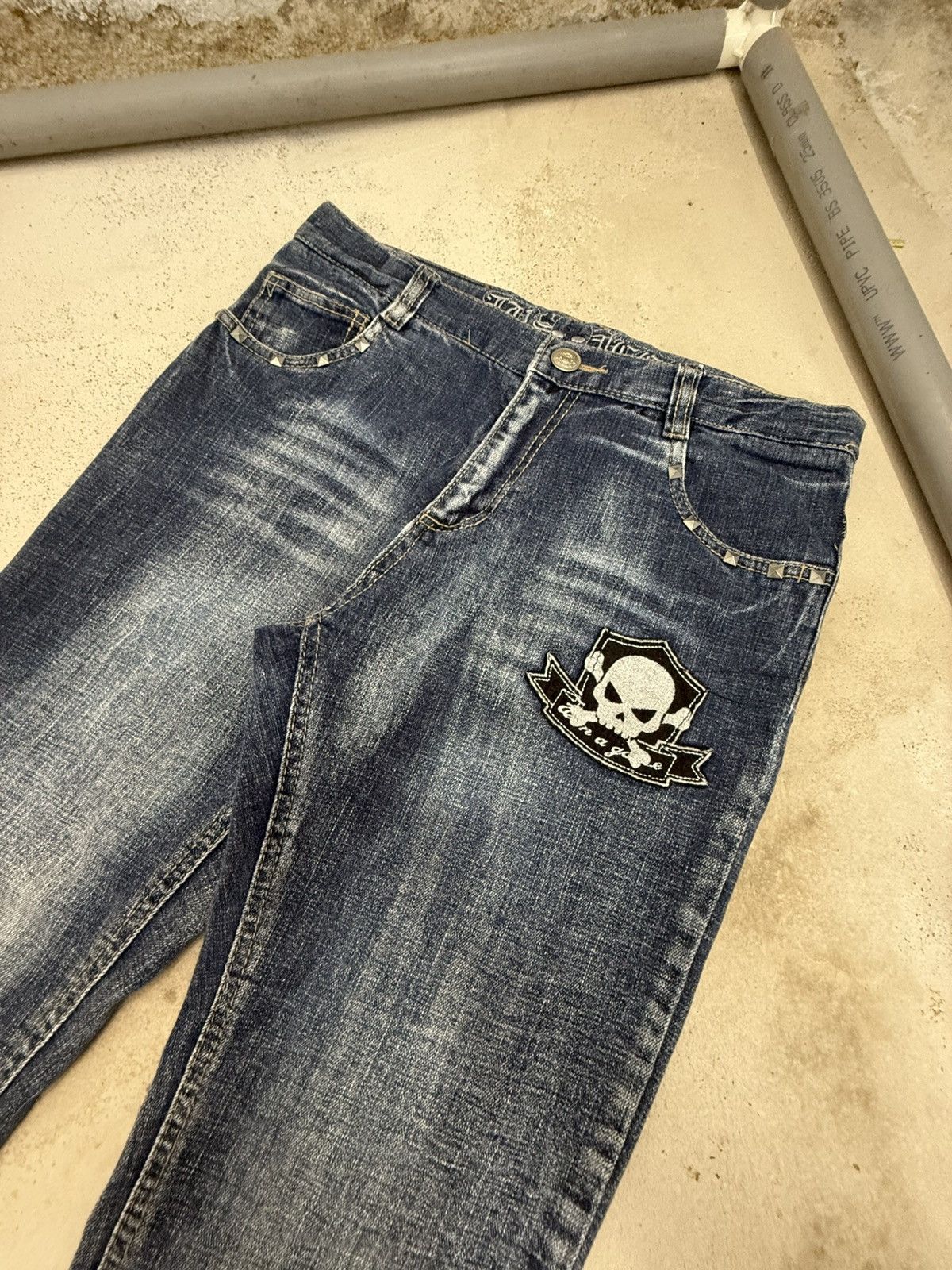 Hysteric Glamour × Japanese Brand Hysteric Glamour Style Poems Skull Studded Jeans Size US 30 / EU 46 - 11 Thumbnail