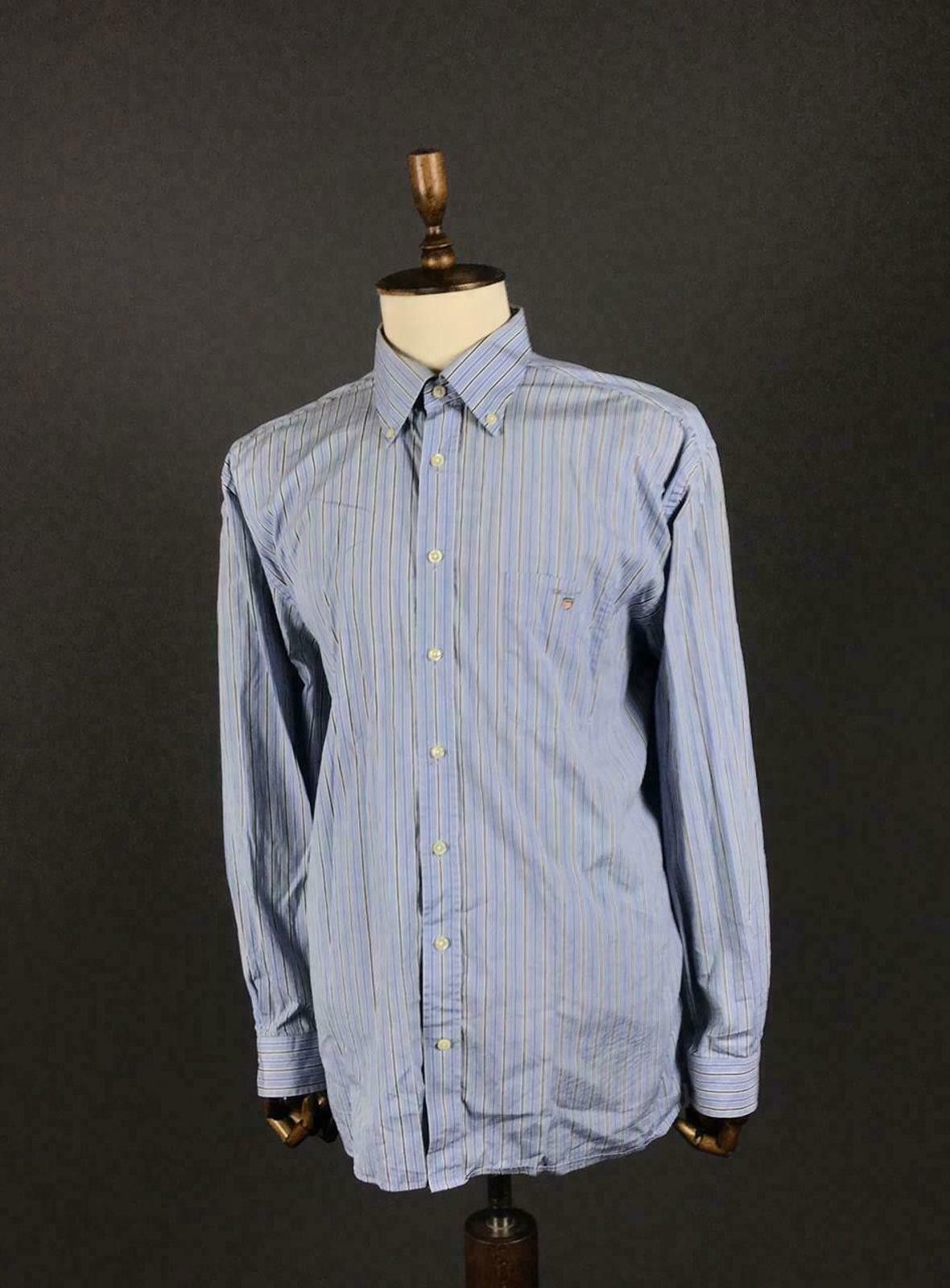 Gant Men Gant Mercer Poplin Blue Striped Oxford Shirt Size XL Size US XL / EU 56 / 4 - 1 Thumbnail
