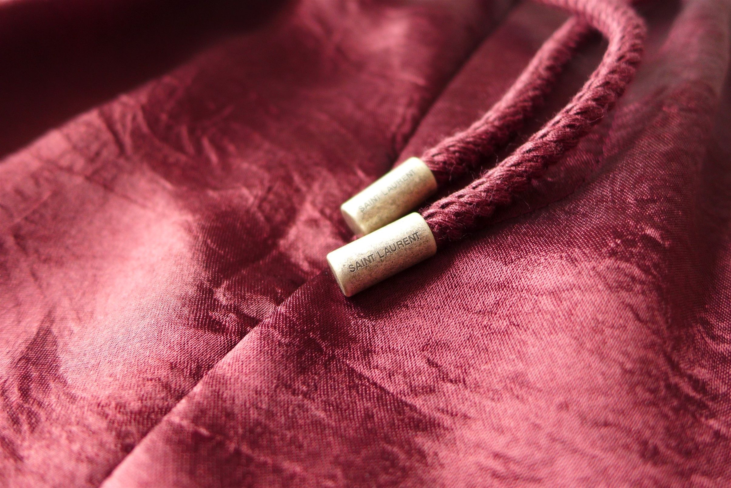 Saint Laurent Paris Saint Laurent Drawstring Track Pants - Burgundy Satin Size US 34 / EU 50 - 11 Thumbnail
