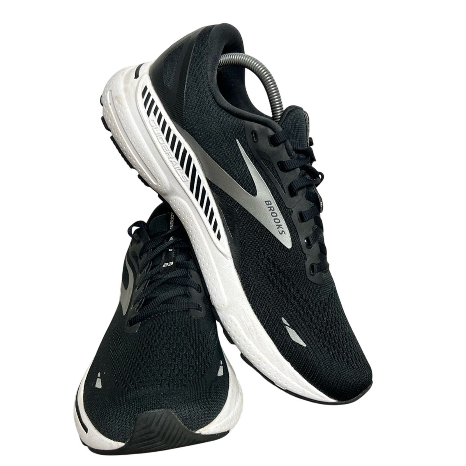 Brooks Brooks Mens Adrenaline GTS 23 Shoes White Black Size 11 D Size US 11 / EU 44 - 3 Thumbnail
