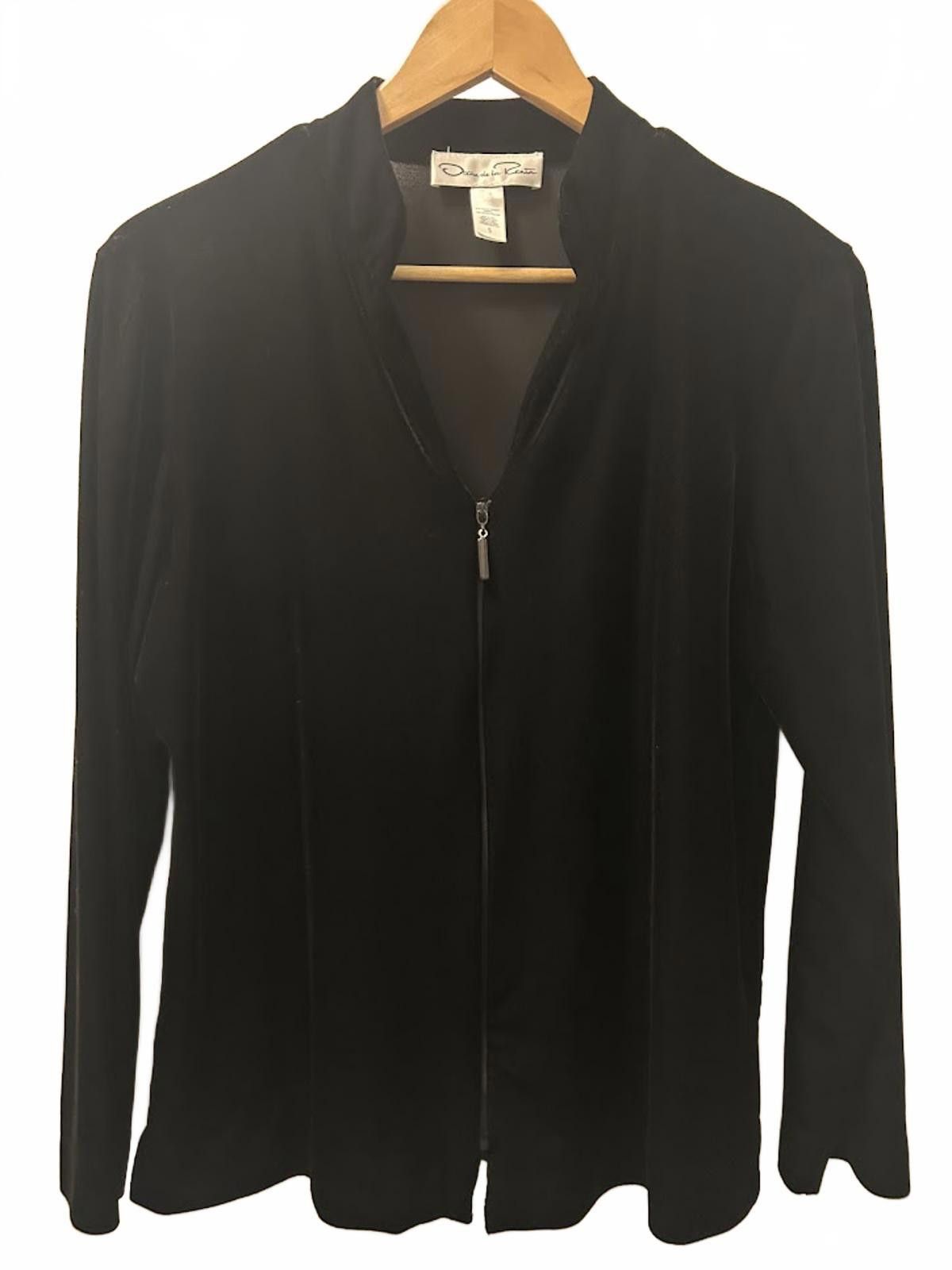 Oscar De La Renta Vintage Black Velour Oscar De La Renta zip jacket small Size S / US 4 / IT 40 - 8 Thumbnail