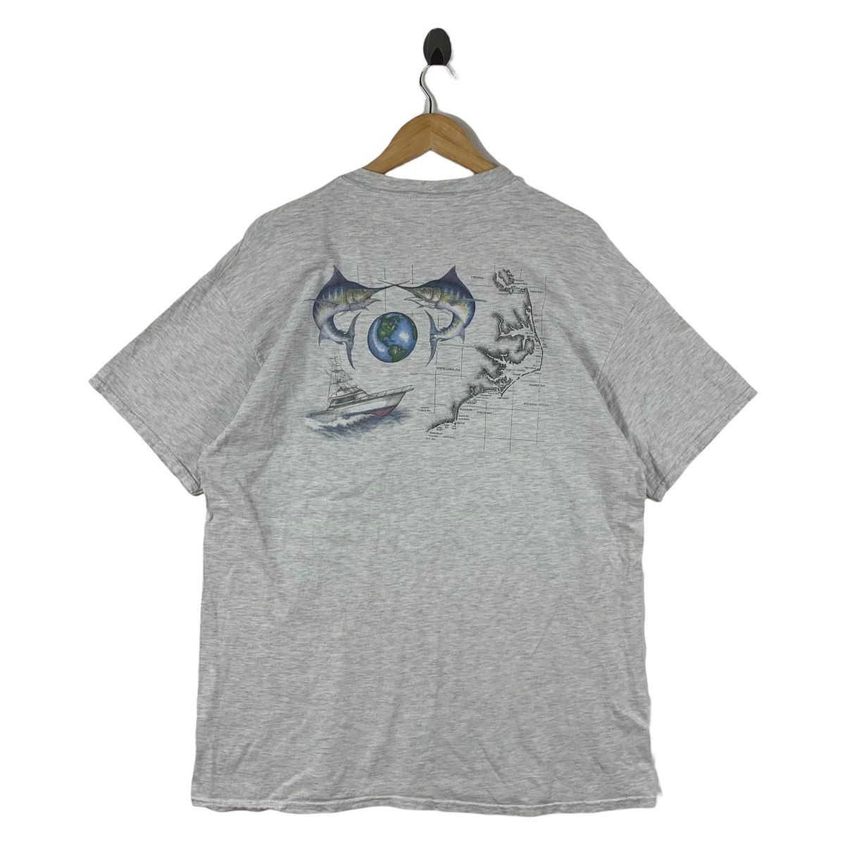 Hanes Vintage 90s Hanes Beefy-T Outer Banks Catch and Release Tee Size US XL / EU 56 / 4 - 1 Thumbnail