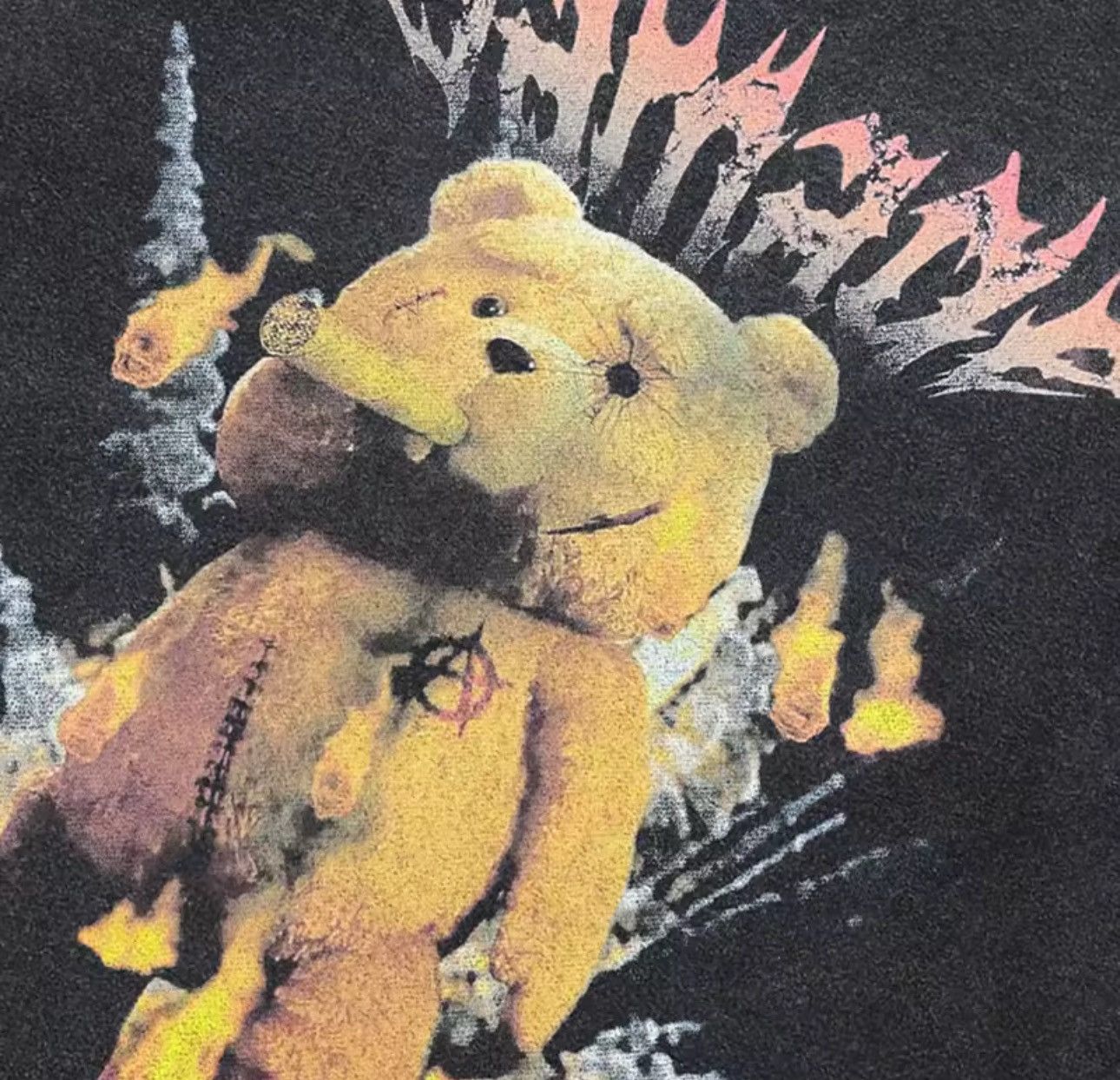 Japanese Brand Cartoon Retro Vintage Style Washed Smoking Bear T Shirt Size US M / EU 48-50 / 2 - 3 Thumbnail