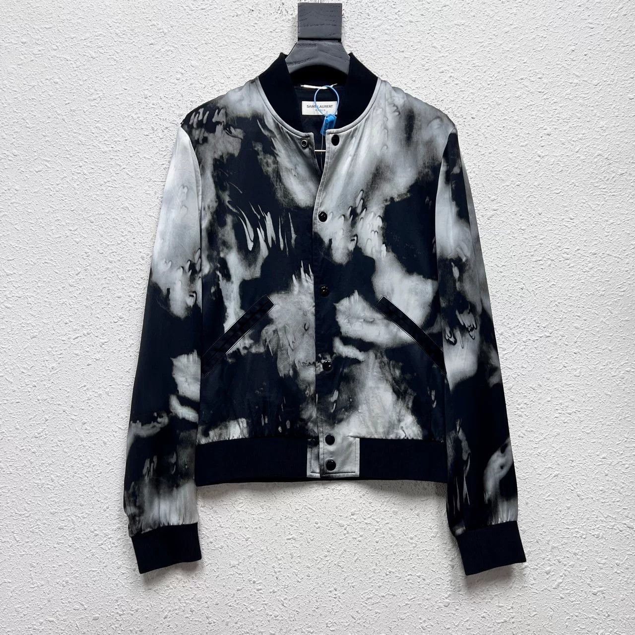 Saint Laurent Paris black and white tie-dye silk jacket Size US M / EU 48-50 / 2 - 1 Thumbnail