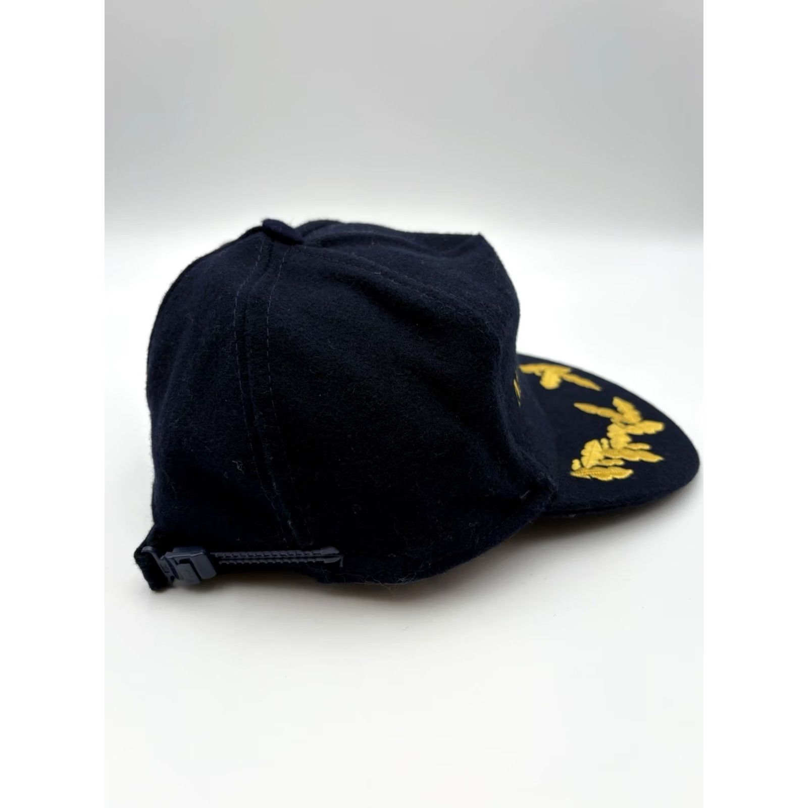 Vintage VINTAGE AD Cap Navy Blue Wool Mariner's Cap M/S Vesteralen Coastal Norway Passenger Ship Adjustable Hat Men One Size Nautical 80s Marine Hats Size ONE SIZE - 4 Thumbnail
