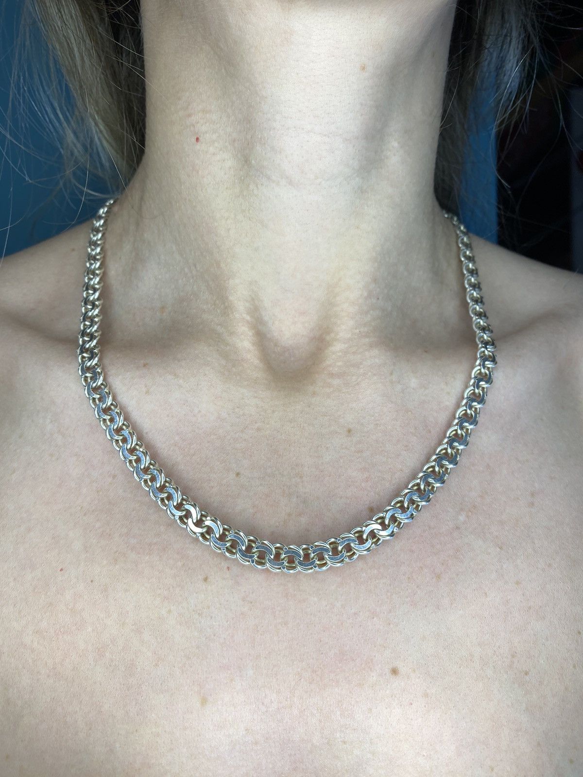 image of Sterling Silver Beautiful Thick Chain Made Of 925 Silver Italy, Men's (Size 46)