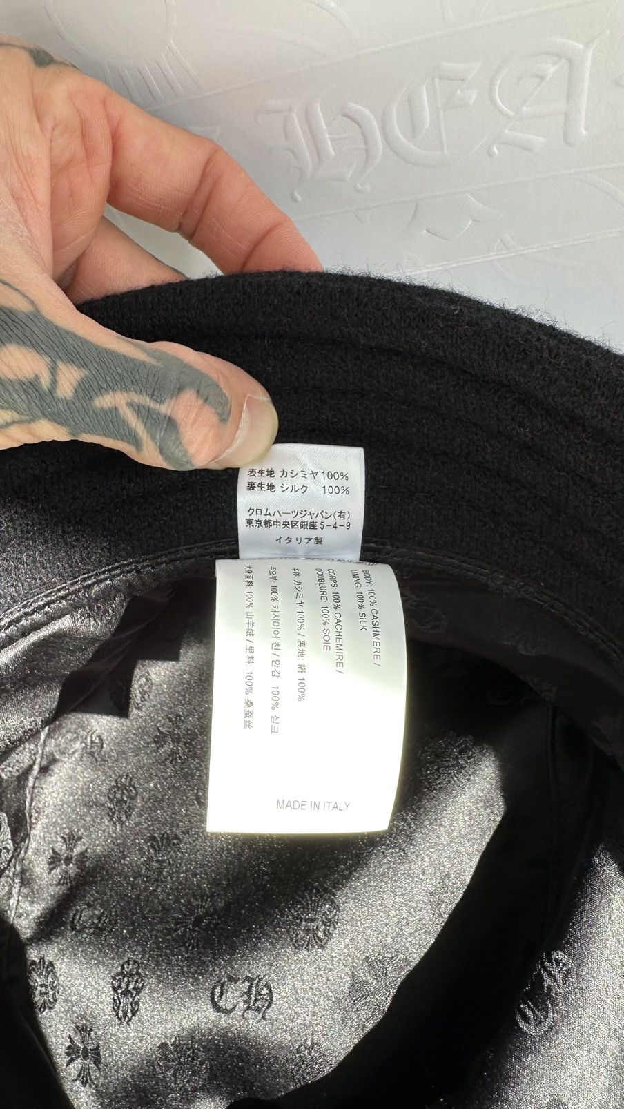 Chrome Hearts Chrome Hearts Red/Black Cashmere Bucket Hat Size ONE SIZE - 6 Thumbnail