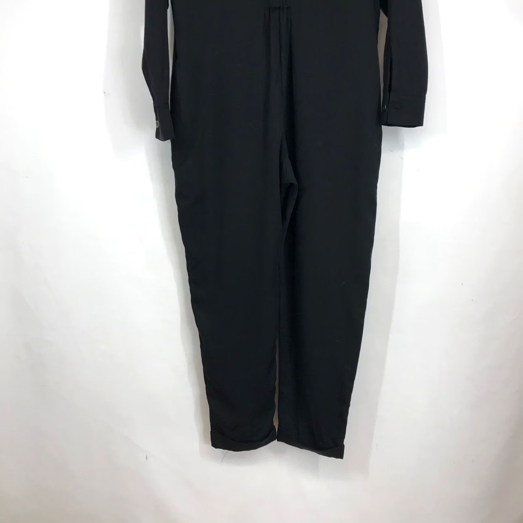 Vintage Smash + Tess Jumpsuit Romper Womens M Black Tencel Zip Front Long Sleeve Utility Size M / US 6-8 / IT 42-44 - 6 Thumbnail