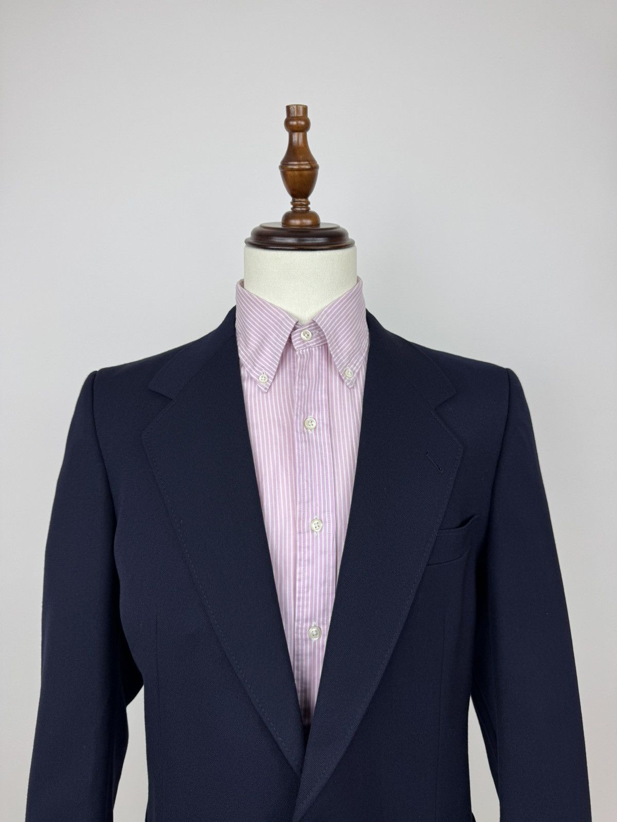 Other Mens Navy Blue Sport Coat 42L Trevira Twill Wool Blazer Size 42R - 2 Thumbnail