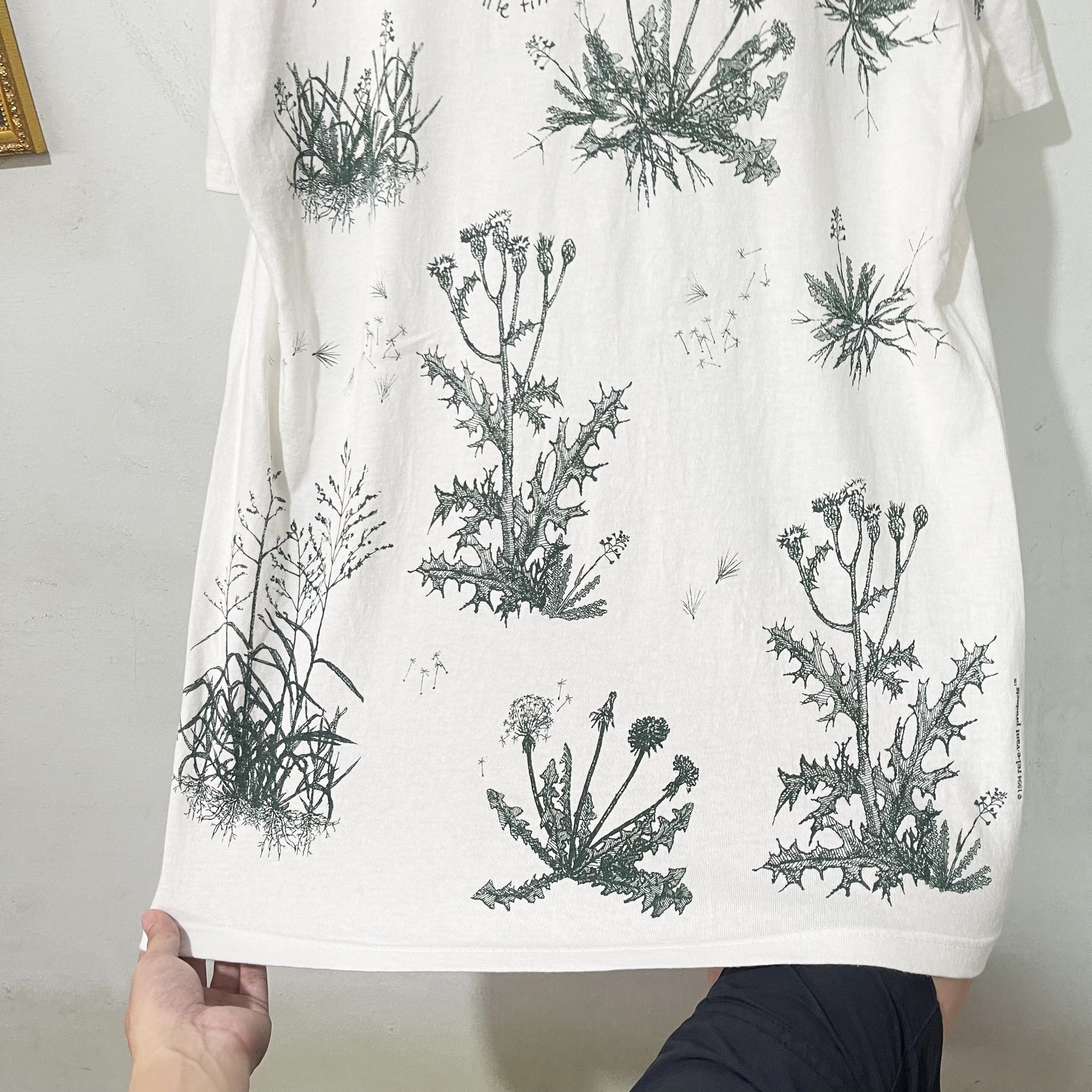 Vintage Vintage 90s Botanical Weeds T-Shirt Size US M / EU 48-50 / 2 - 2 Thumbnail