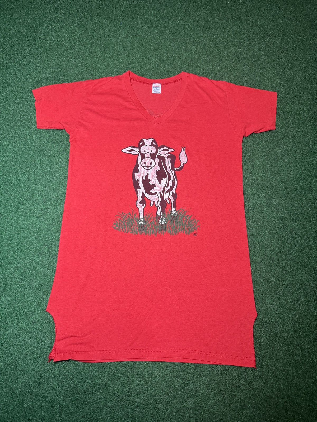 Jerzees Cow Sleep Shirt Nightgown XL Vintage 80s 90s Large Pajama Size L / US 10 / IT 46 - 1 Thumbnail