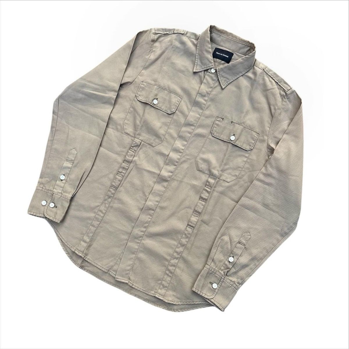 Beams Plus × Engineered Garments Nom De Guerre Beige Military Work Shirt Size US S / EU 44-46 / 1 - 2 Thumbnail