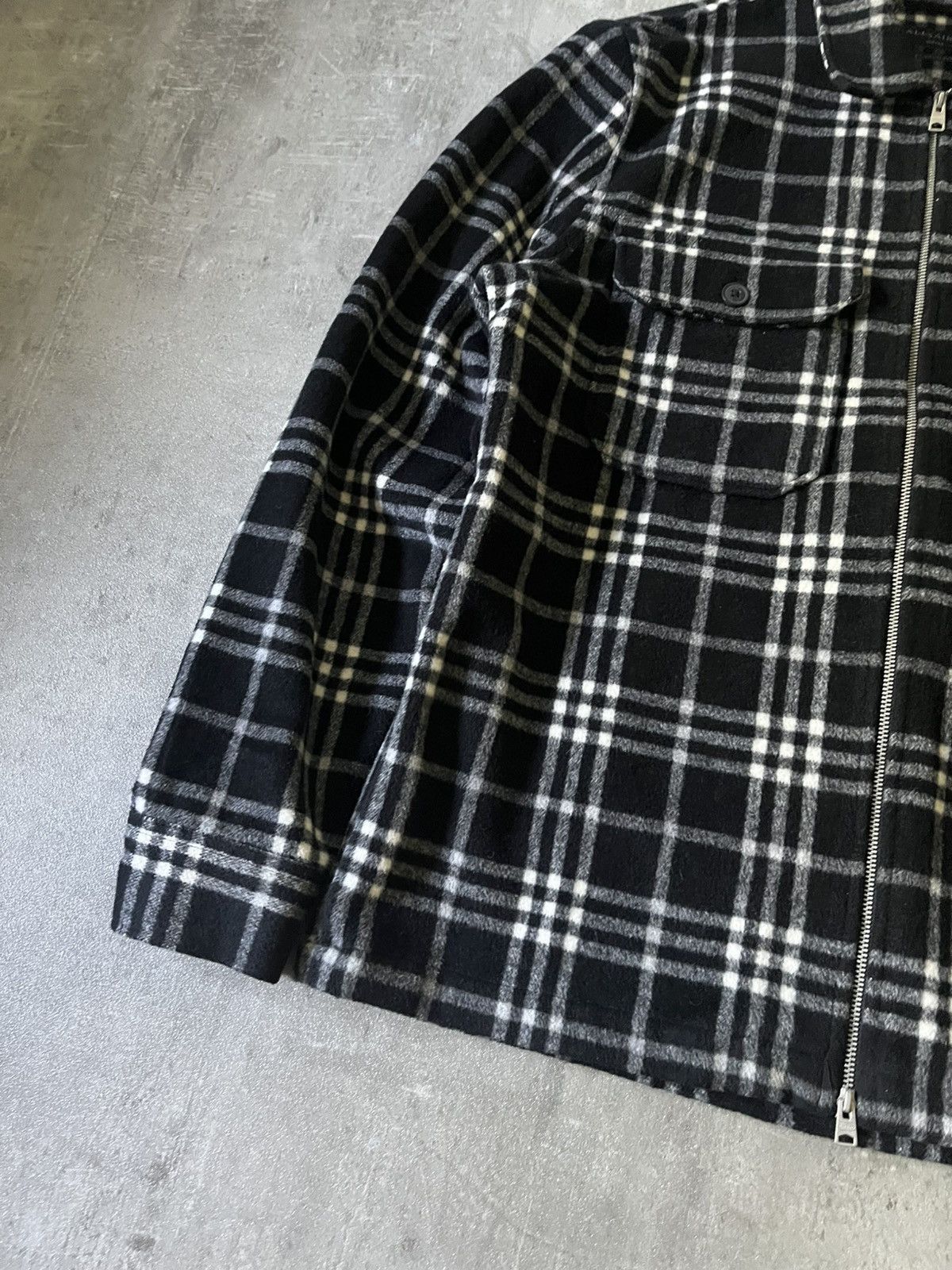 Allsaints Allsaints wool checkered zip jacket white black Size US S / EU 44-46 / 1 - 2 Thumbnail