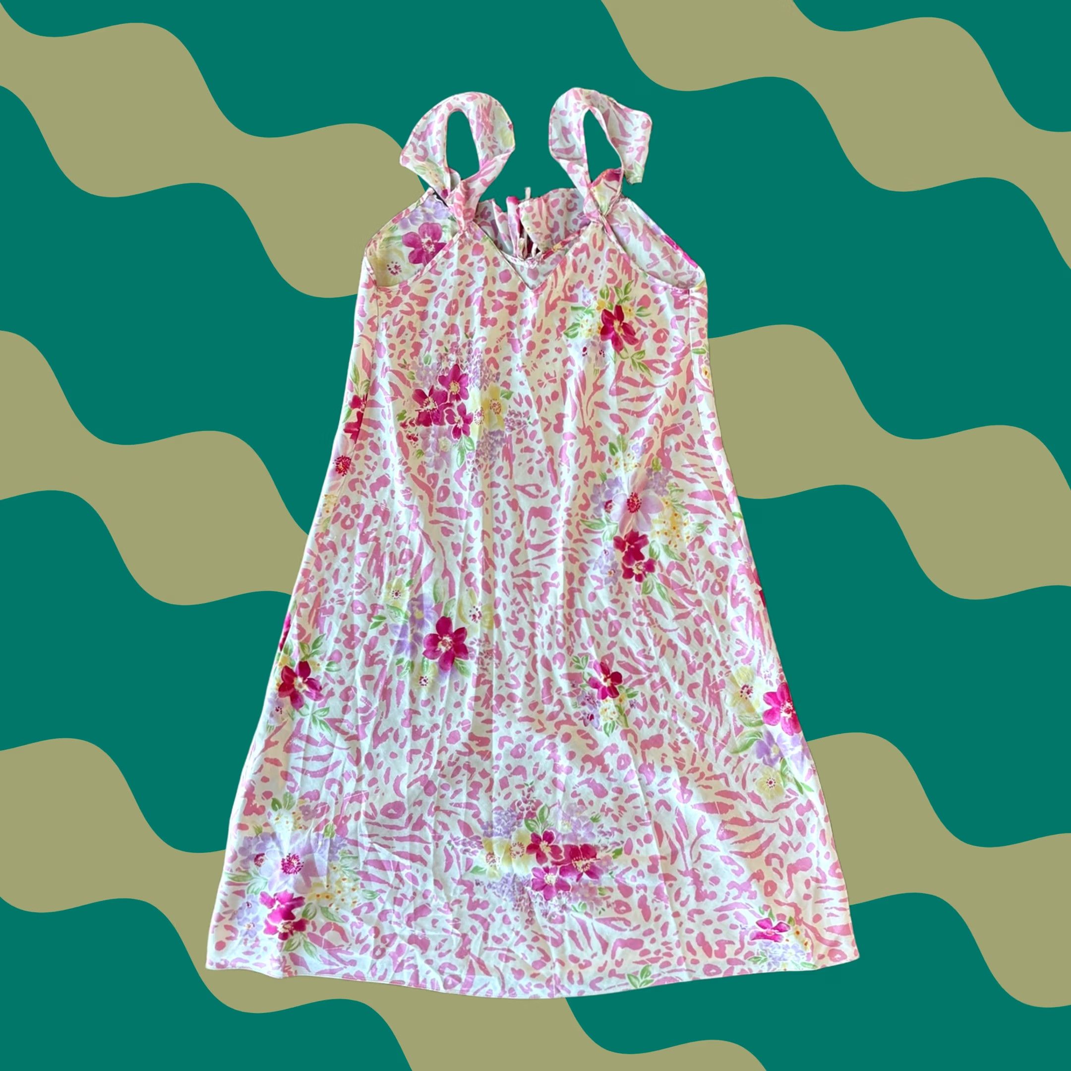 Vintage VINTAGE Morgan Taylor Floral Pink Sleeveless Midi Dress L Size L / US 10 / IT 46 - 1 Thumbnail