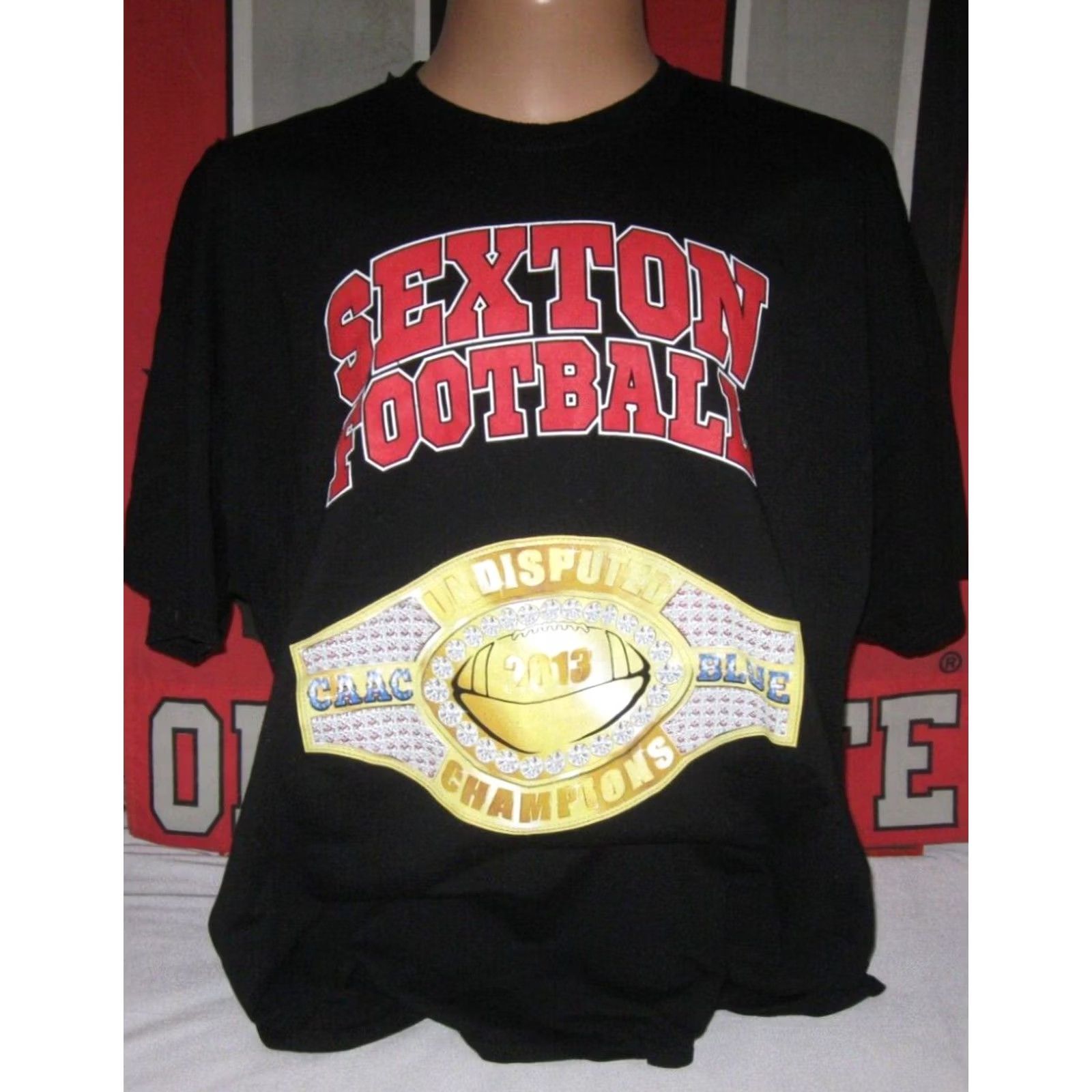 Gildan J-DUBBS Big Reds Football SEXTON High School T-Shirt Mens 3XL Black Cotton Gildan Crew Neck Short Sleeve Size US XXL / EU 58 / 5 - 2 Thumbnail