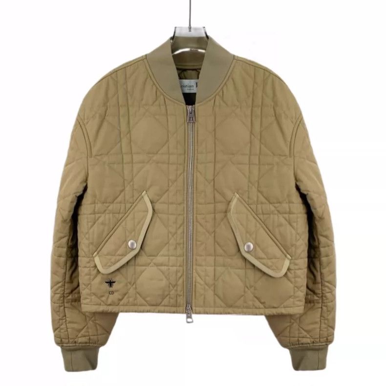 Dior Dior Brown diamond plaid stand-up collar zipper long-sleeve Size US XXS / EU 40 - 1 Thumbnail