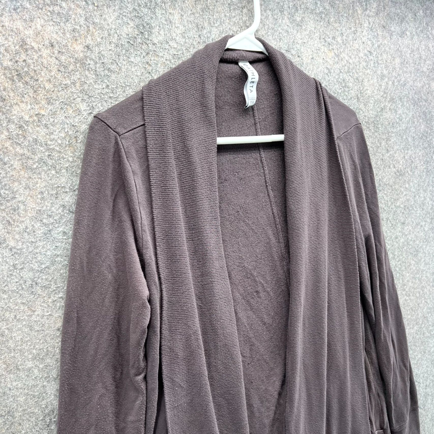 Athleta Athleta Sweater Cardigan Womens XS Purple Solid Stretch Fleece Logo 77944 Size XS / US 0-2 / IT 36-38 - 7 Thumbnail