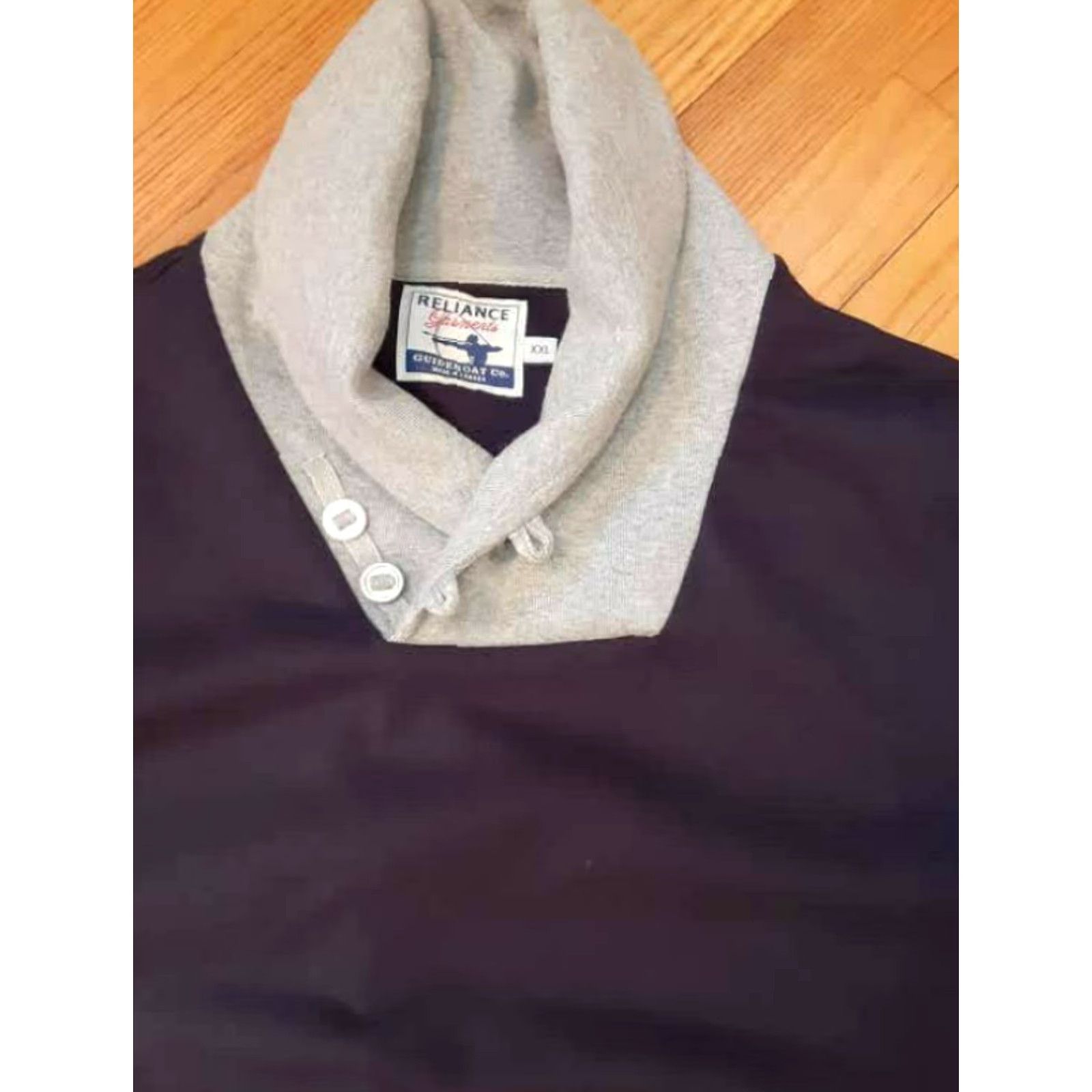 Vintage VINTAGE Relience Garments Sweater 1/4 Button Heavy Duty Shawl Collar Men 2XL Black 90s Cotton Blend Pullover Size US XXL / EU 58 / 5 - 4 Thumbnail