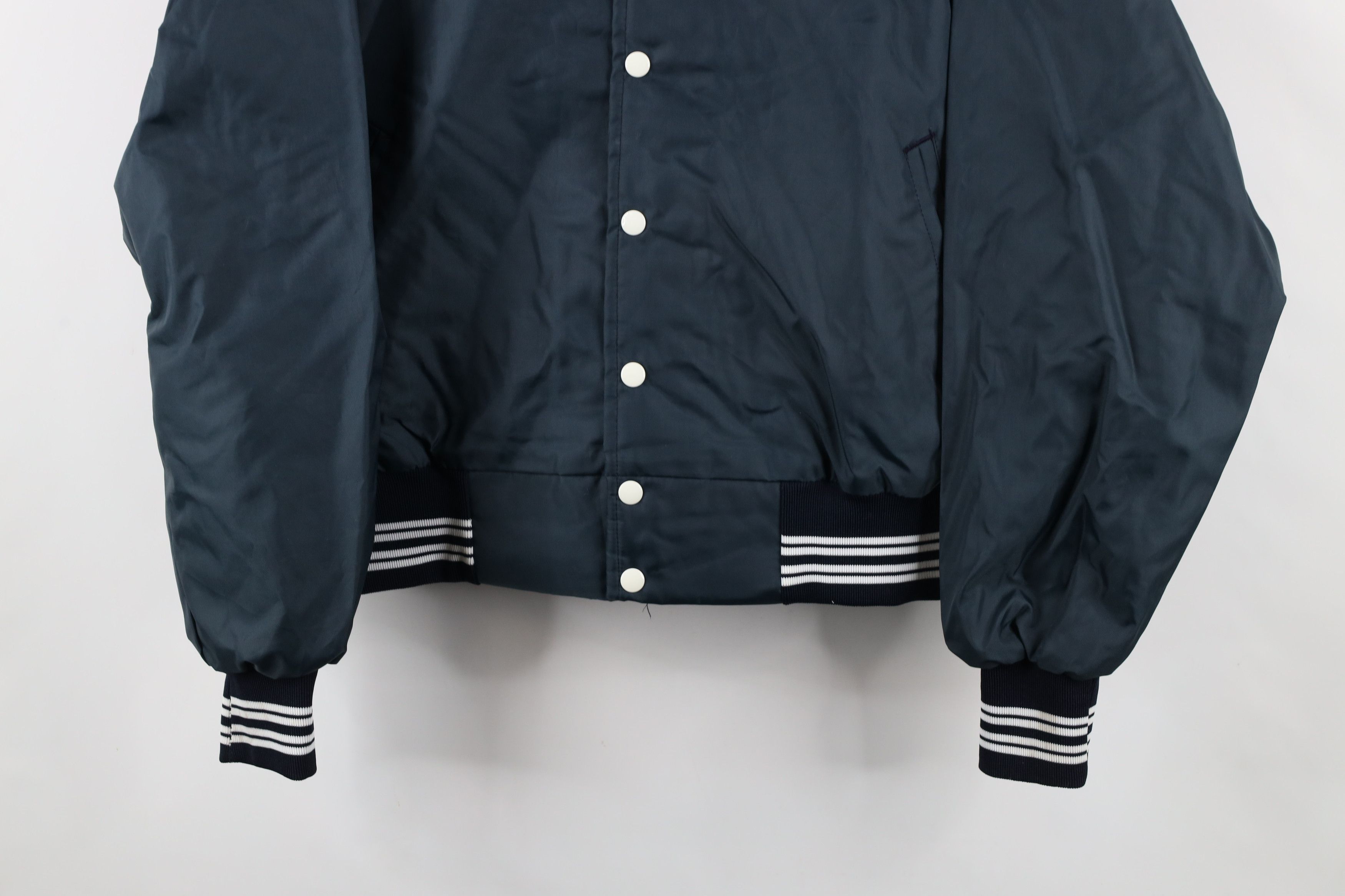 Vintage Vintage 80s 90s Bartlett Nuclear Satin Bomber Jacket USA Size US L / EU 52-54 / 3 - 3 Thumbnail
