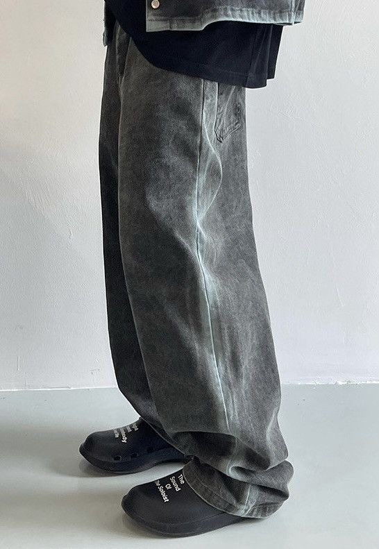 Japanese Brand × Vintage Avant garde acid wash faded baggy loose pants Size US 33 - 6 Thumbnail