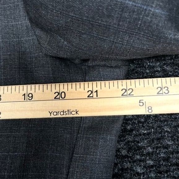 Joseph Abboud Joseph Abboud Mens Blazer Jacket Wool Gray Plaid Loro Piana 40L Coat Suit Jacket Man Mens Size 40R - 8 Thumbnail