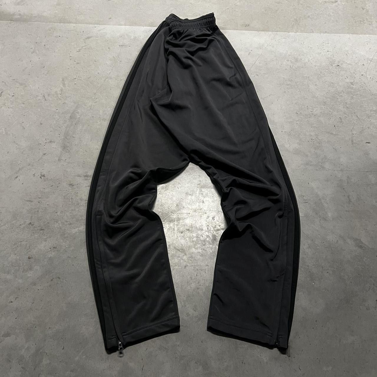 Adidas Vintage Y2K/2000s Black Adidas Striped Trackpants With adjustable waistband and leg zippers! Size US 30 / EU 46 - 5 Thumbnail