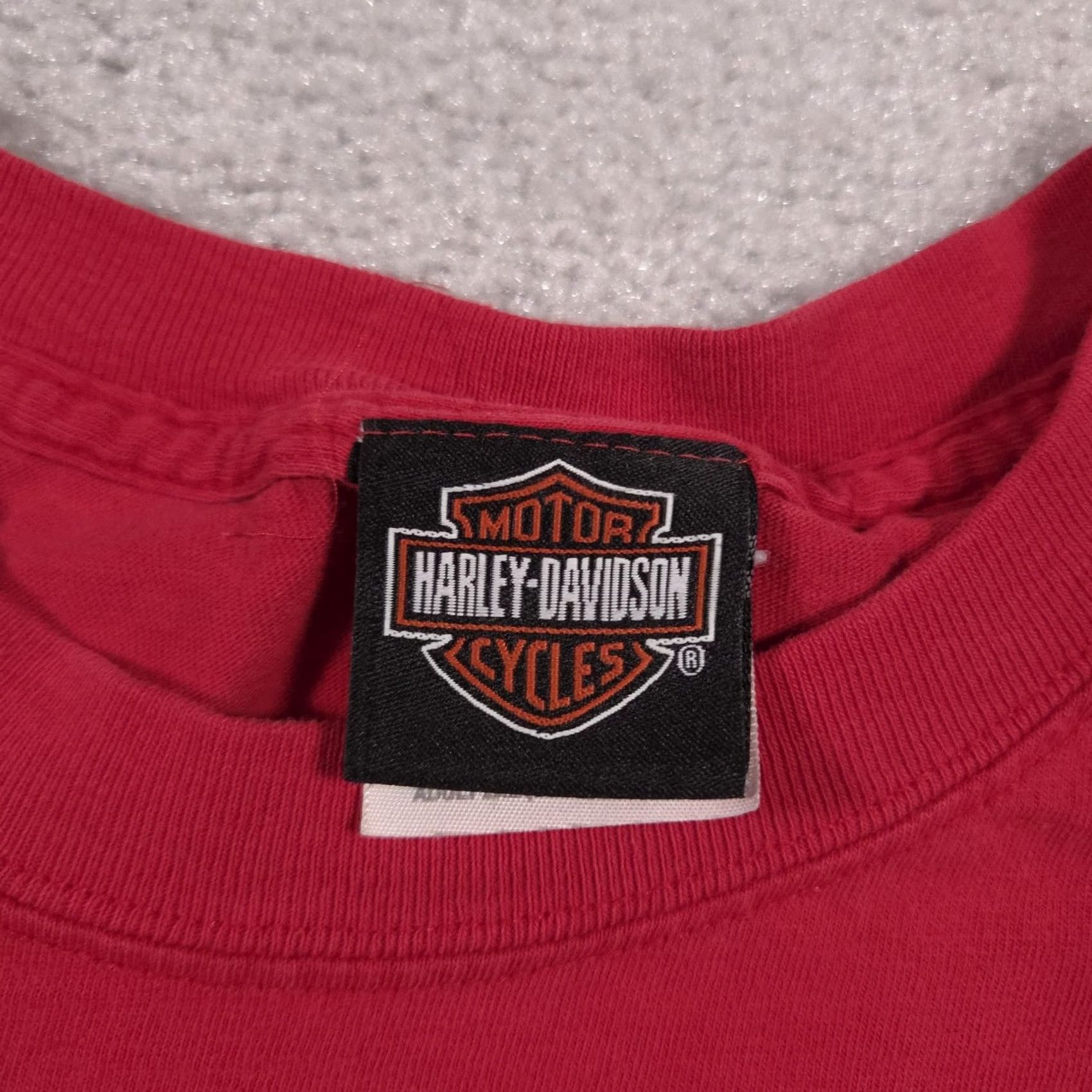 Harley Davidson VINTAGE Harley-Davidson Shirt Mens 2XL Property Of Kansas City Motorcycle Graphic Red Crew Neck Short Sleeve Cotton Graphic Print Mens Size US XXL / EU 58 / 5 - 6 Thumbnail