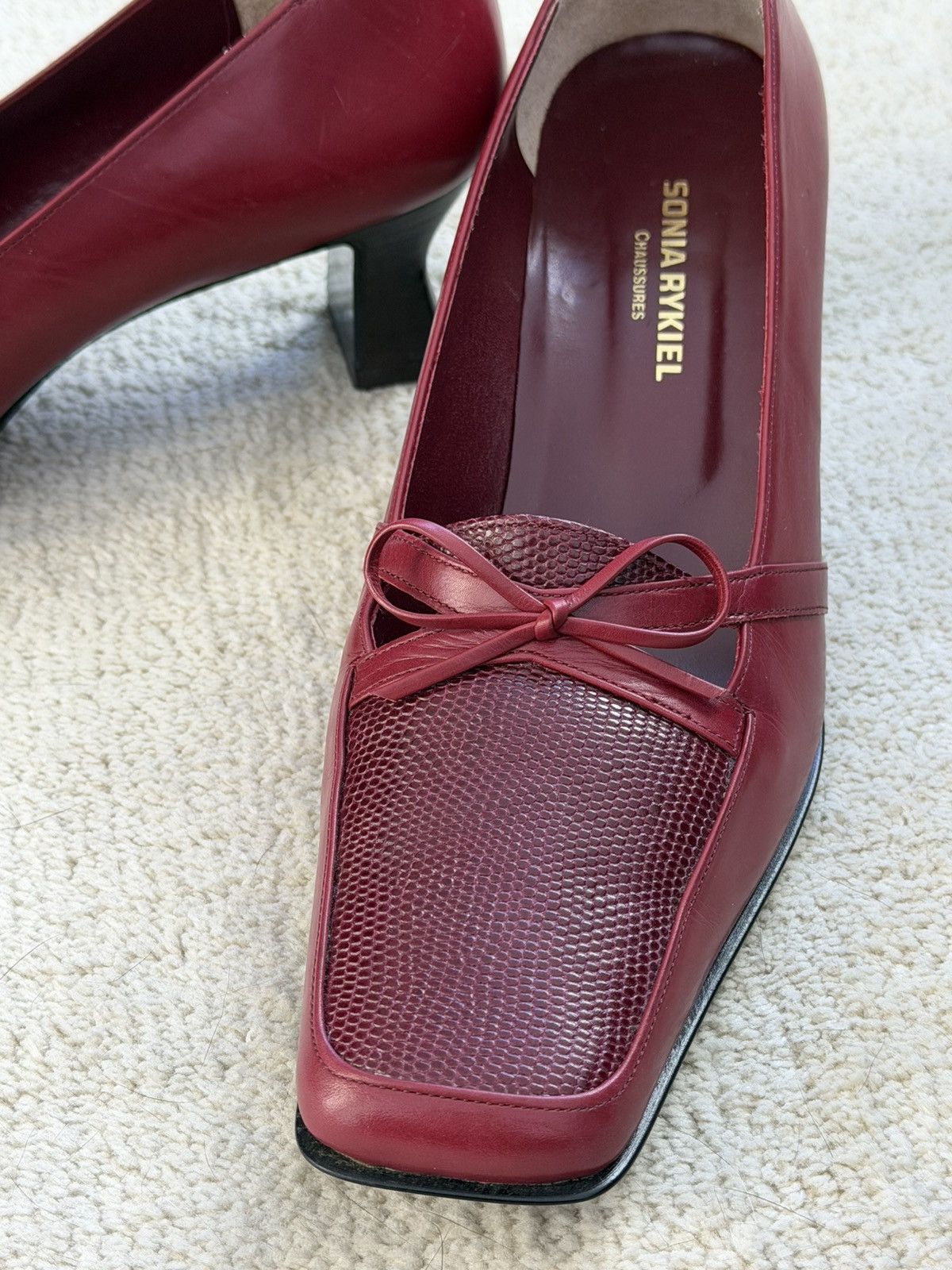 Sonia Rykiel Sonia Rykiel burgundy leather pumps – size 36.5 Size US 5.5 / IT 35.5 - 5 Thumbnail