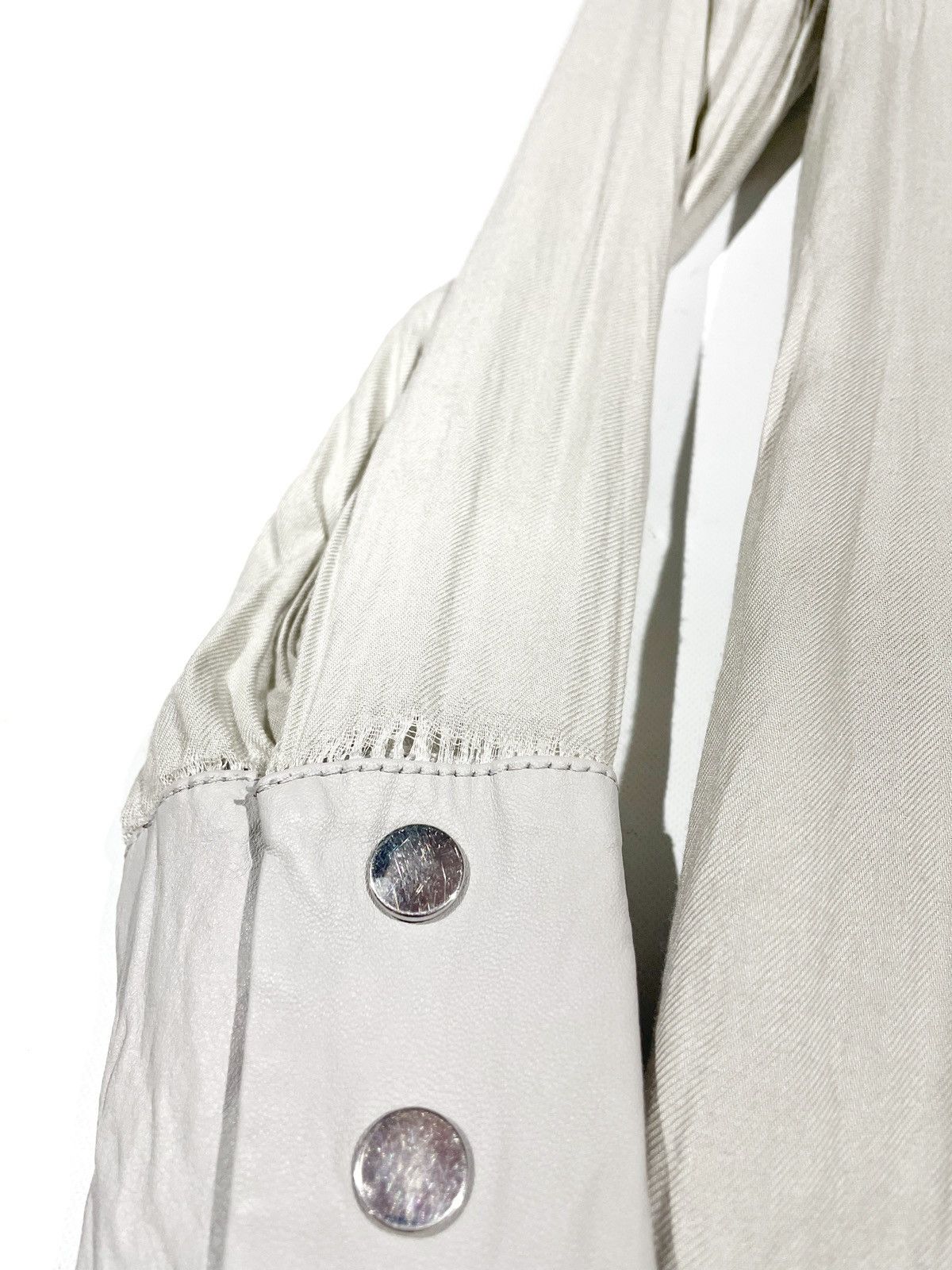 Designer × Helmut Lang Helmut Lang Leather-Trim Long Sleeve Gray Viscose Size S Size S / US 4 / IT 40 - 5 Thumbnail