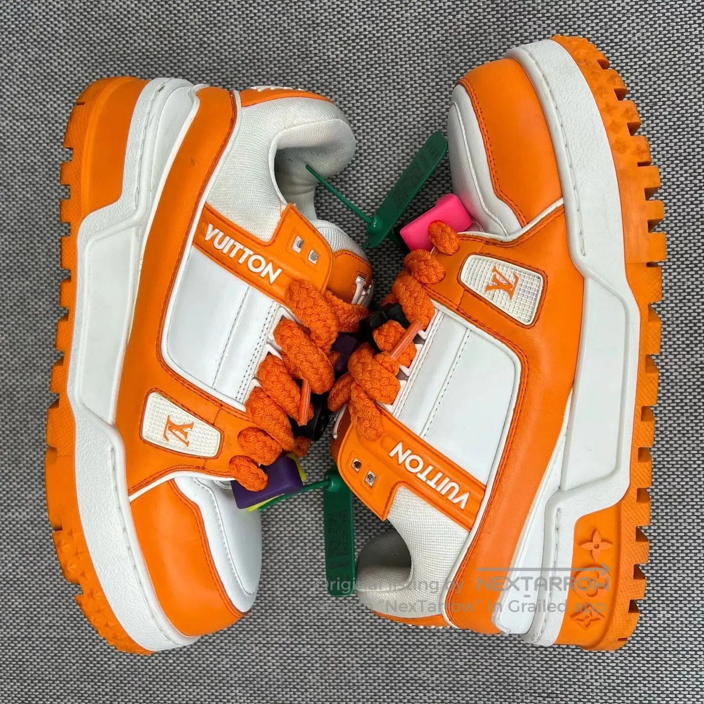 Louis Vuitton Orange Low-Top Sneakers with Colorful Accents Size 6.5. Size US 6.5 / EU 39-40 - 7 Thumbnail