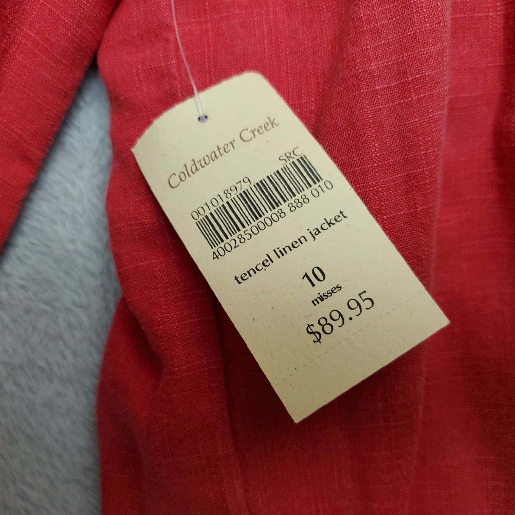 Coldwater Creek Coldwater Creek Jacket Womens 10 Red Linen Blend Sun Faded Long Sleeve Casual Shirt, Women, 1960s USA Theme Size L / US 10 / IT 46 - 4 Thumbnail