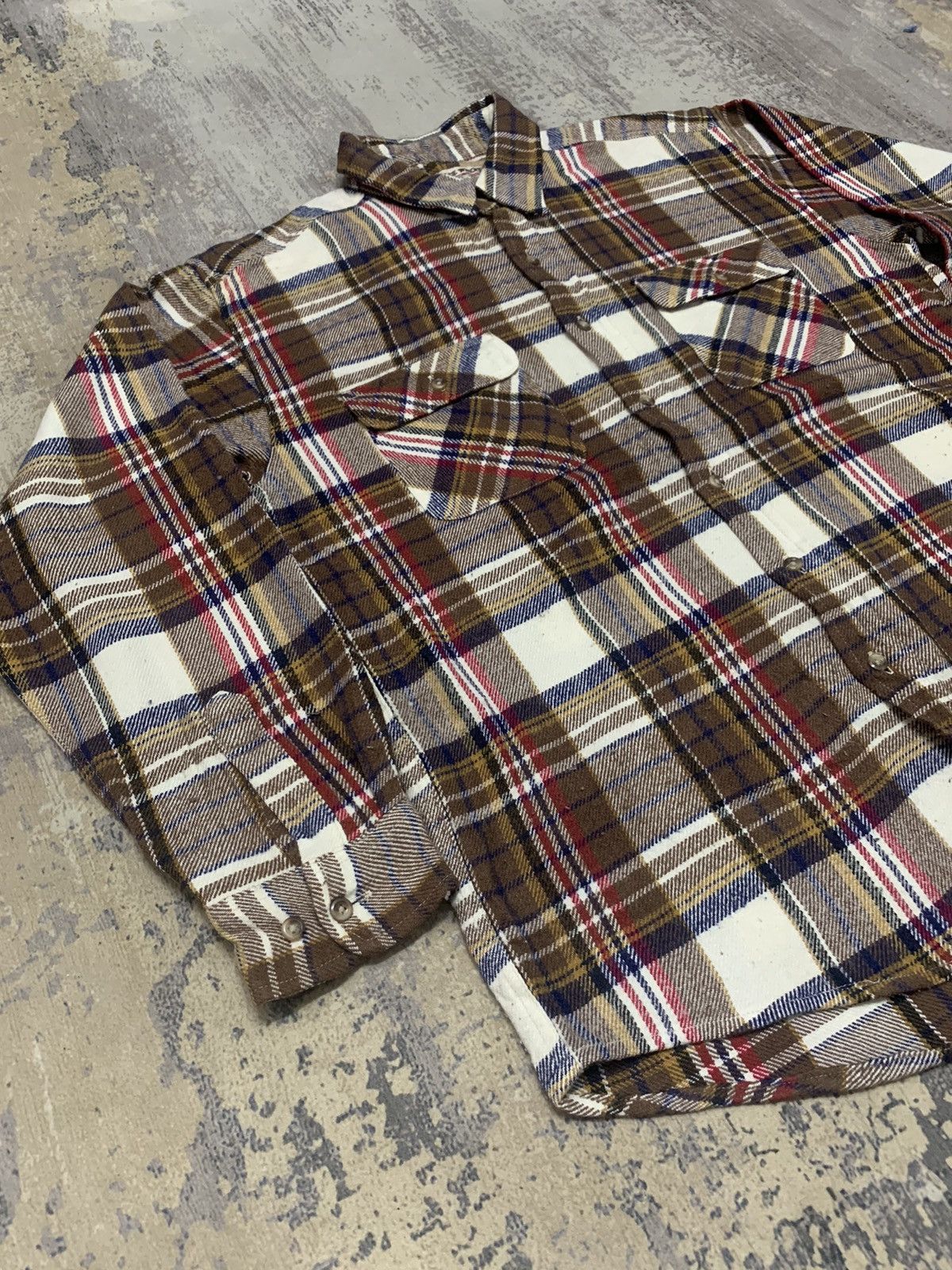 Japanese Brand RARE ARCHIVE BROWN TARTAN DOUBLE POCKET FLANNEL SHIRT Size US L / EU 52-54 / 3 - 3 Thumbnail