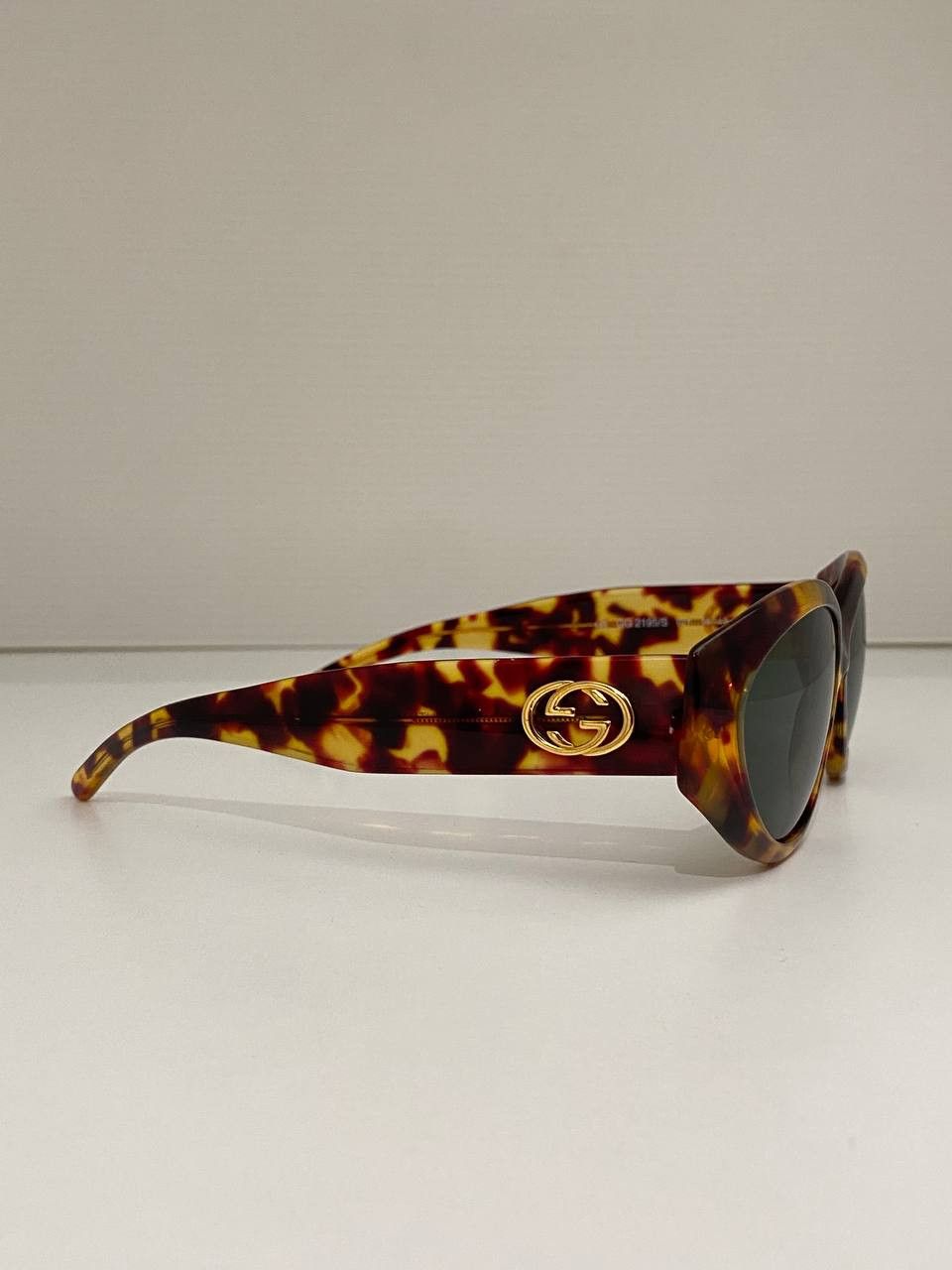 Gucci Gucci GG Gold Logo Leopard Retro Oval Vintage Sunglasses Y2K Size ONE SIZE - 7 Thumbnail