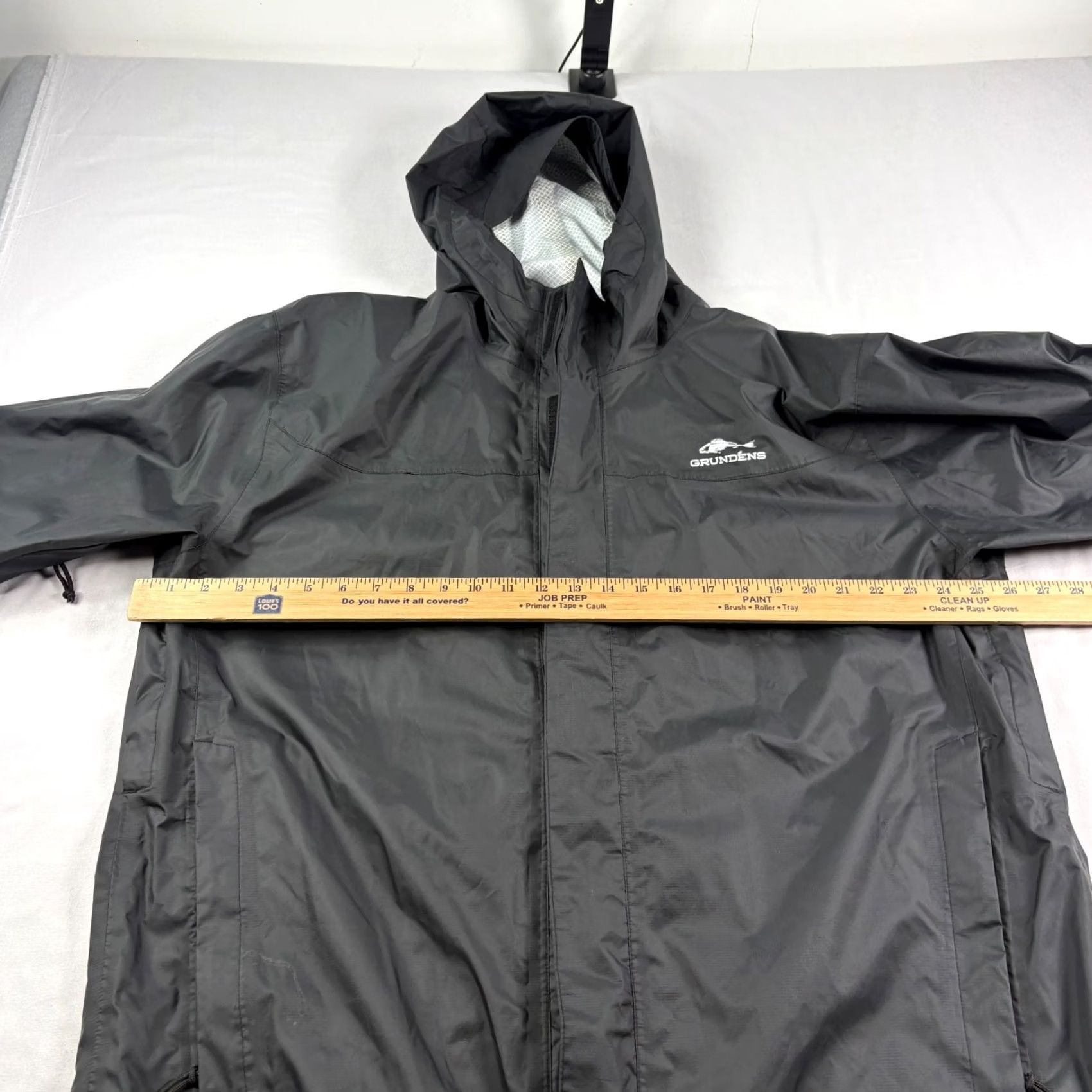 Rains Grundens Rain Jacket Mens XL Black Full Zip Waterproof Hooded Outdoor Coat Jacket Size US XL / EU 56 / 4 - 7 Thumbnail