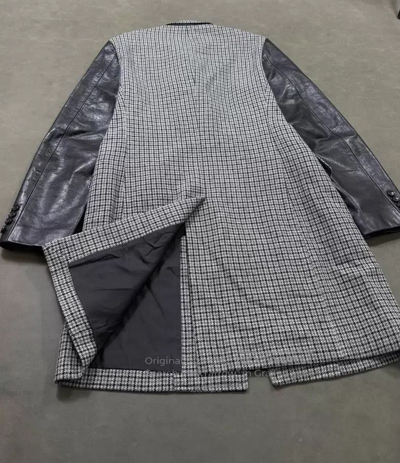 Junya Watanabe JUNYA WATANABE Houndstooth Wool Leather Sleeve Coat Size US M / EU 48-50 / 2 - 4 Thumbnail
