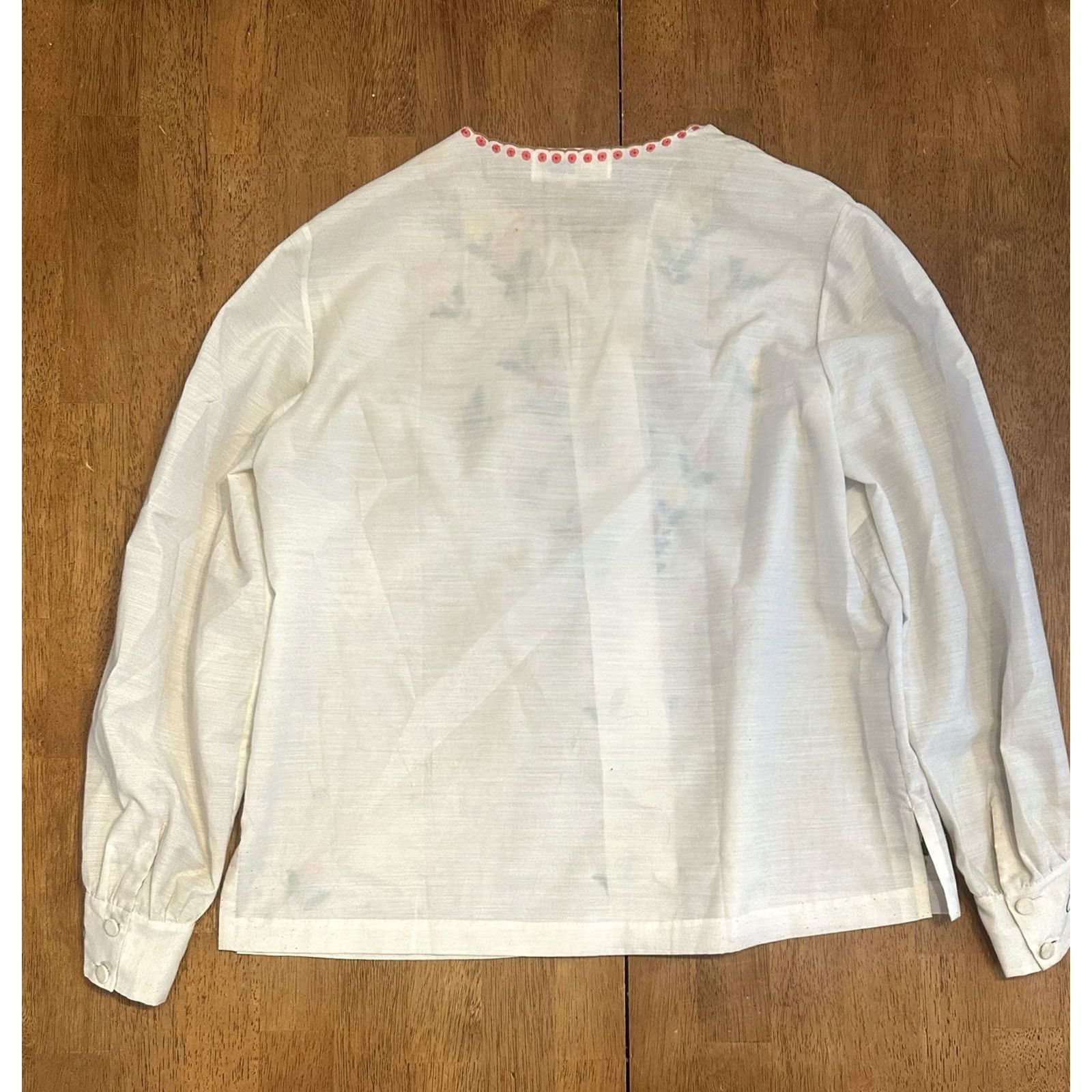 Vintage VINTAGE Lily Shirt 70s Embroidered Button Up Size 38 Floral White Women Size XS / US 0-2 / IT 36-38 - 3 Thumbnail