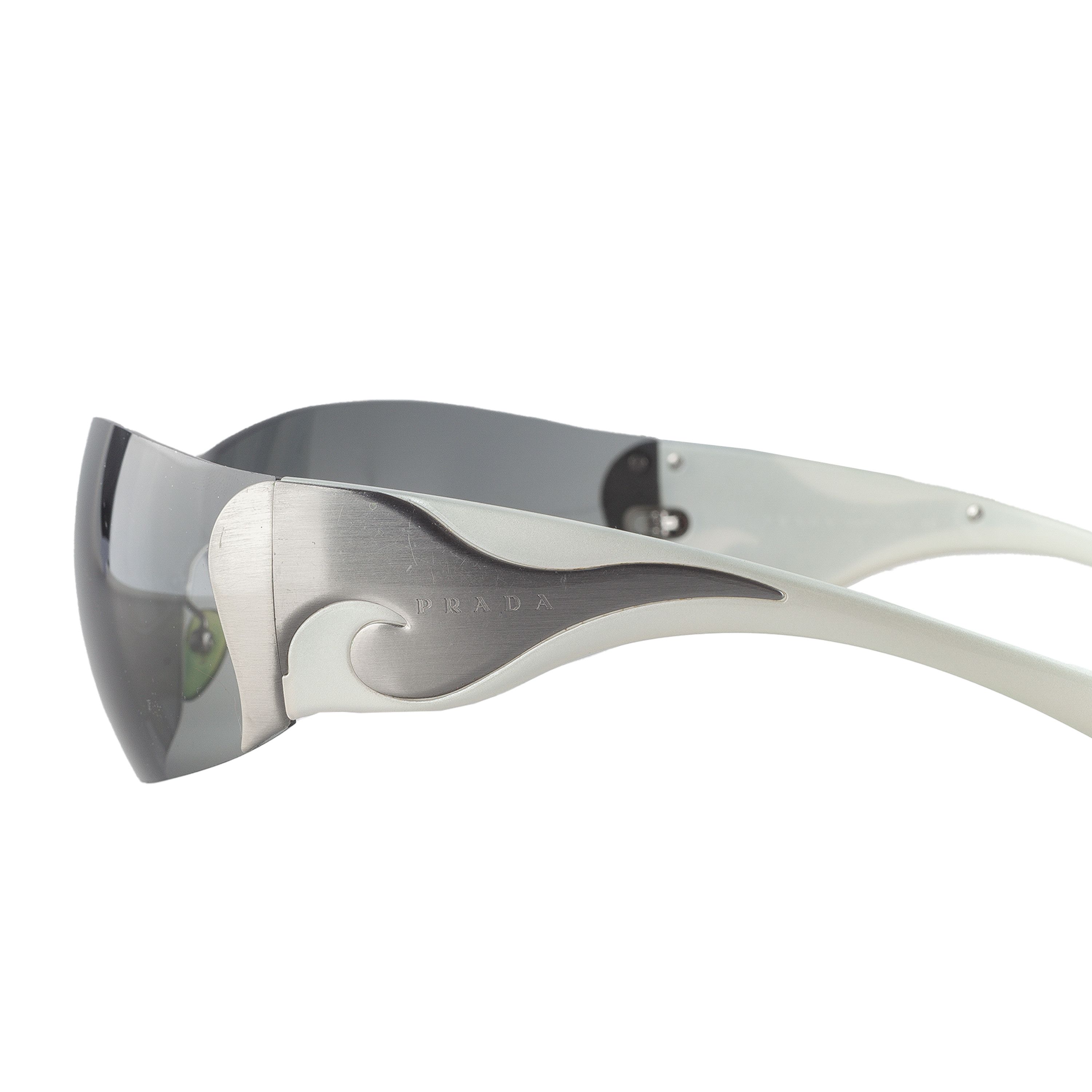 Prada Prada SPR 58F 5BZ-1A1 Silver Wave Sunglasses Size ONE SIZE - 2 Thumbnail