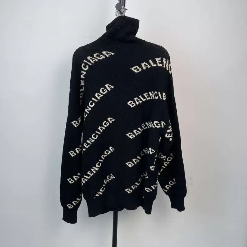 Balenciaga Balenciaga Printed Logo Half-Zip High-Neck Sweater Size US XS / EU 42 / 0 - 2 Thumbnail