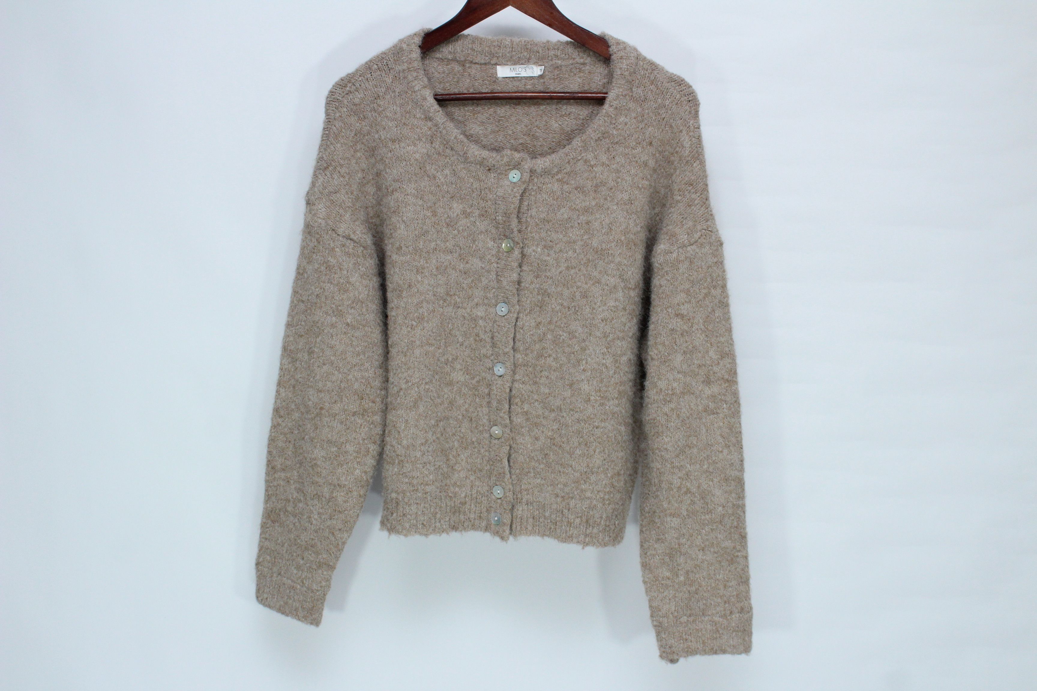 Other Milo’s Paris Wool Blend Knit Cardigan Taupe Beige Size ONE SIZE - 1 Thumbnail
