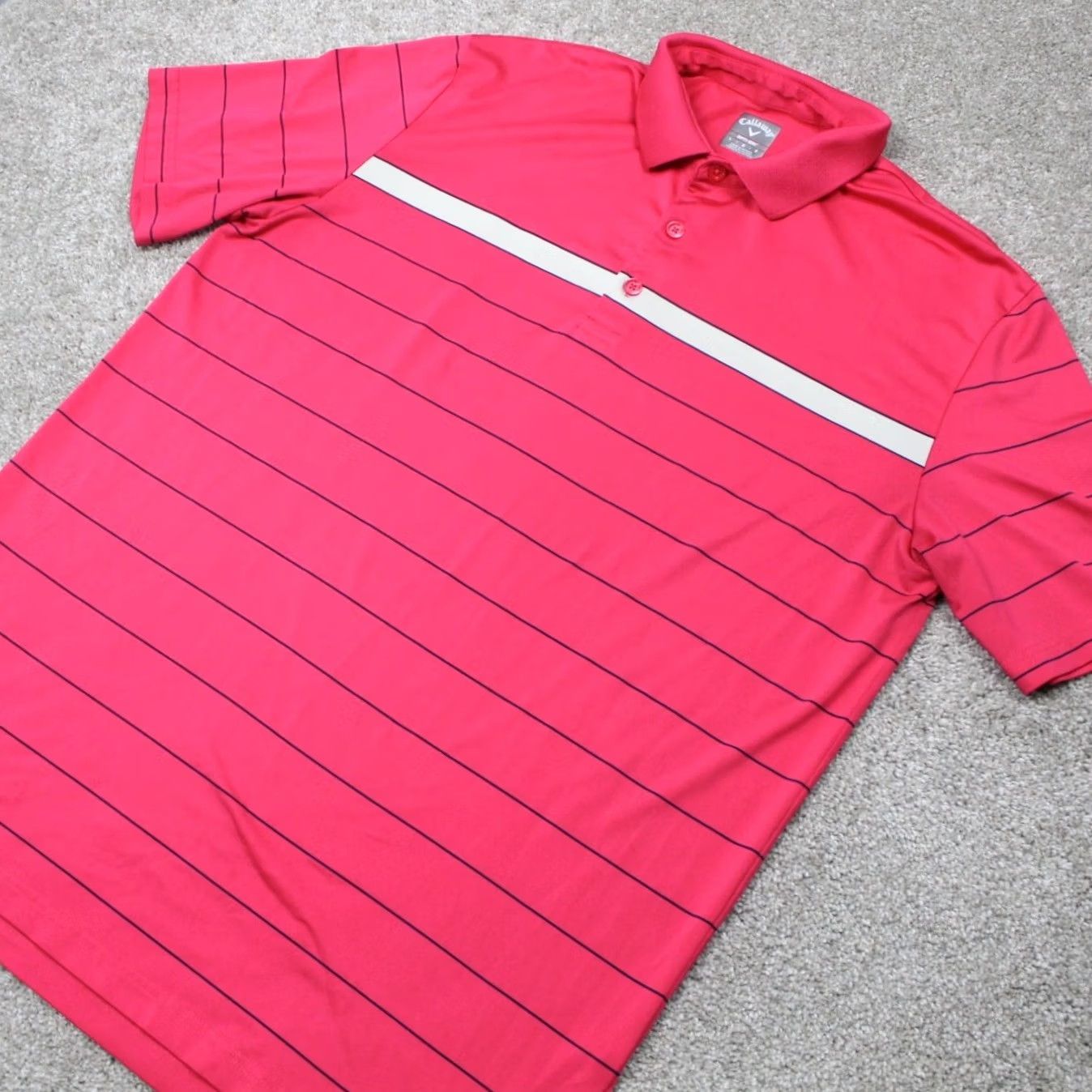 Callaway Callaway Polo Shirt Mens Large Pink/Blue Opti-Dri Short Sleeve Golf Pullover Shirt Size US L / EU 52-54 / 3 - 3 Thumbnail