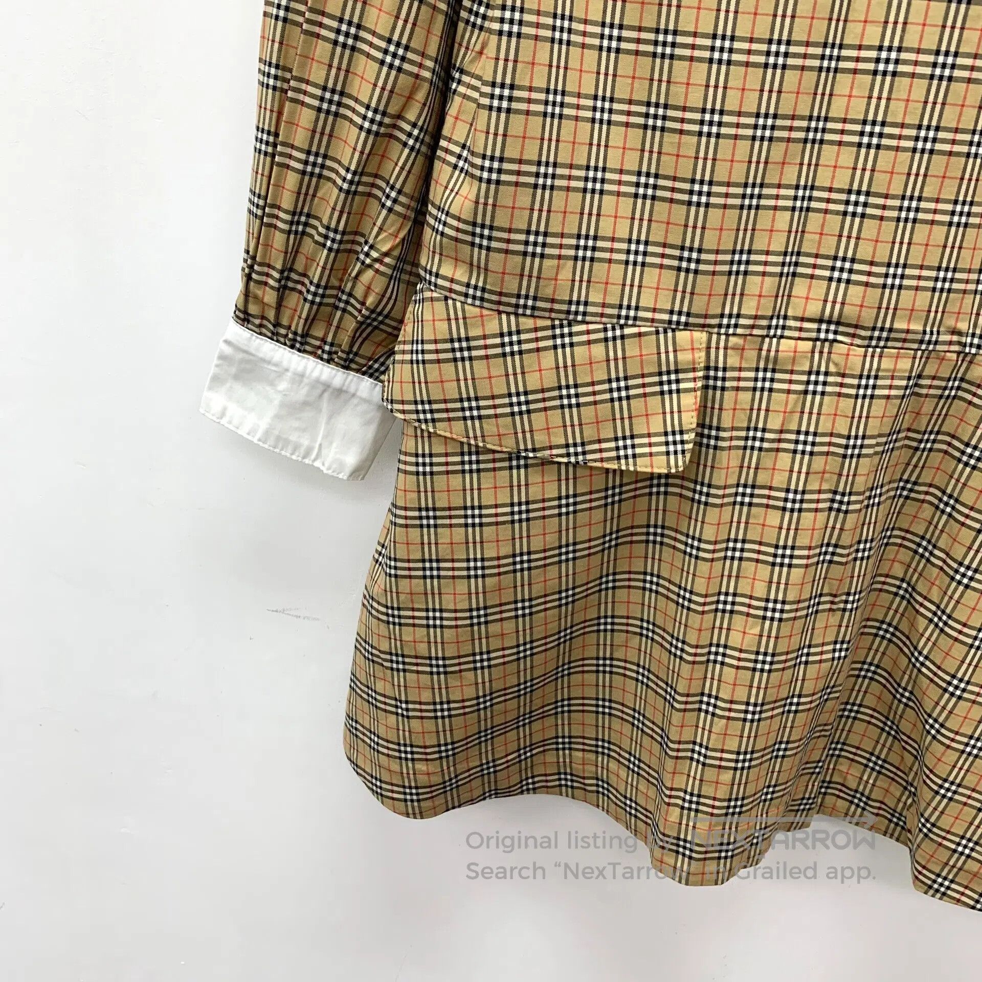 Burberry Burberry Deep brown checkered lapel long sleeve dress| Size M / US 6-8 / IT 42-44 - 4 Thumbnail